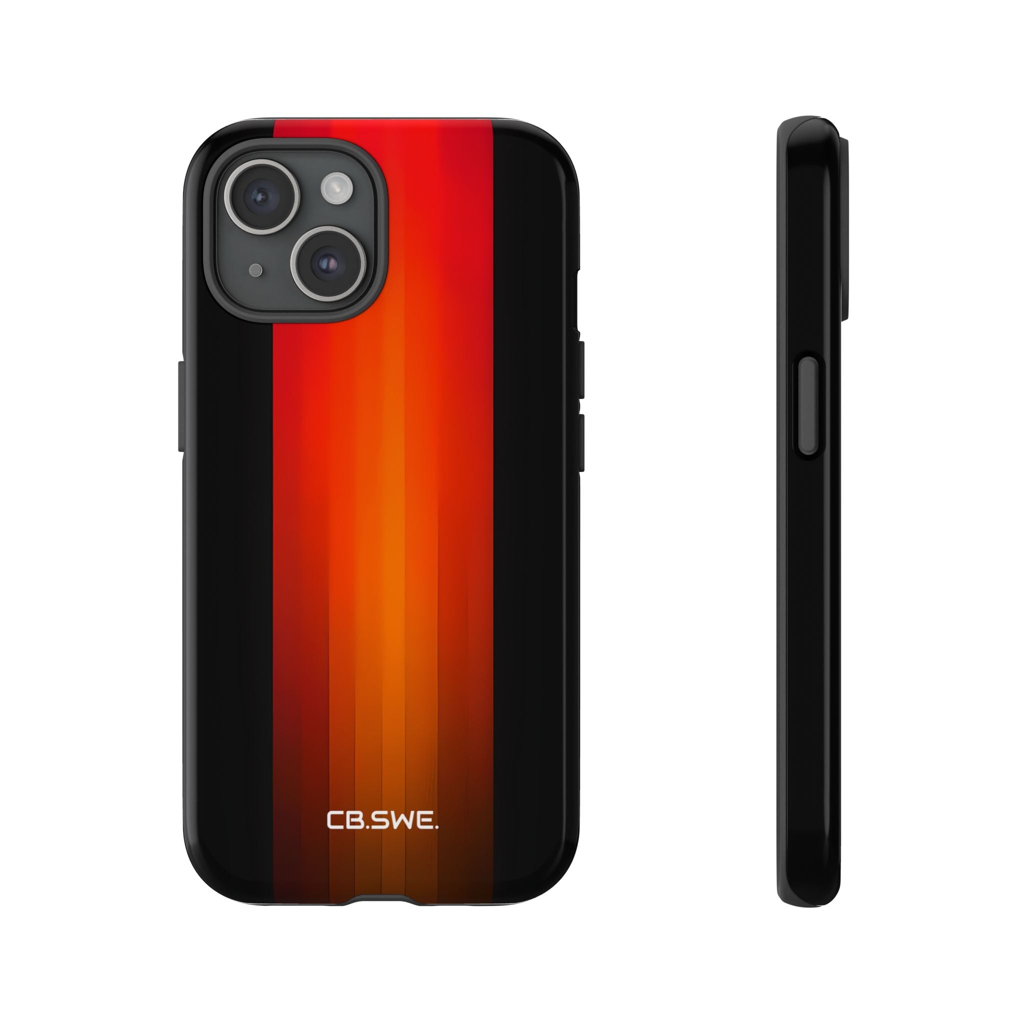 Vibrant Red to Black Gradient Minimalist Phone iPhone 15 - Tough