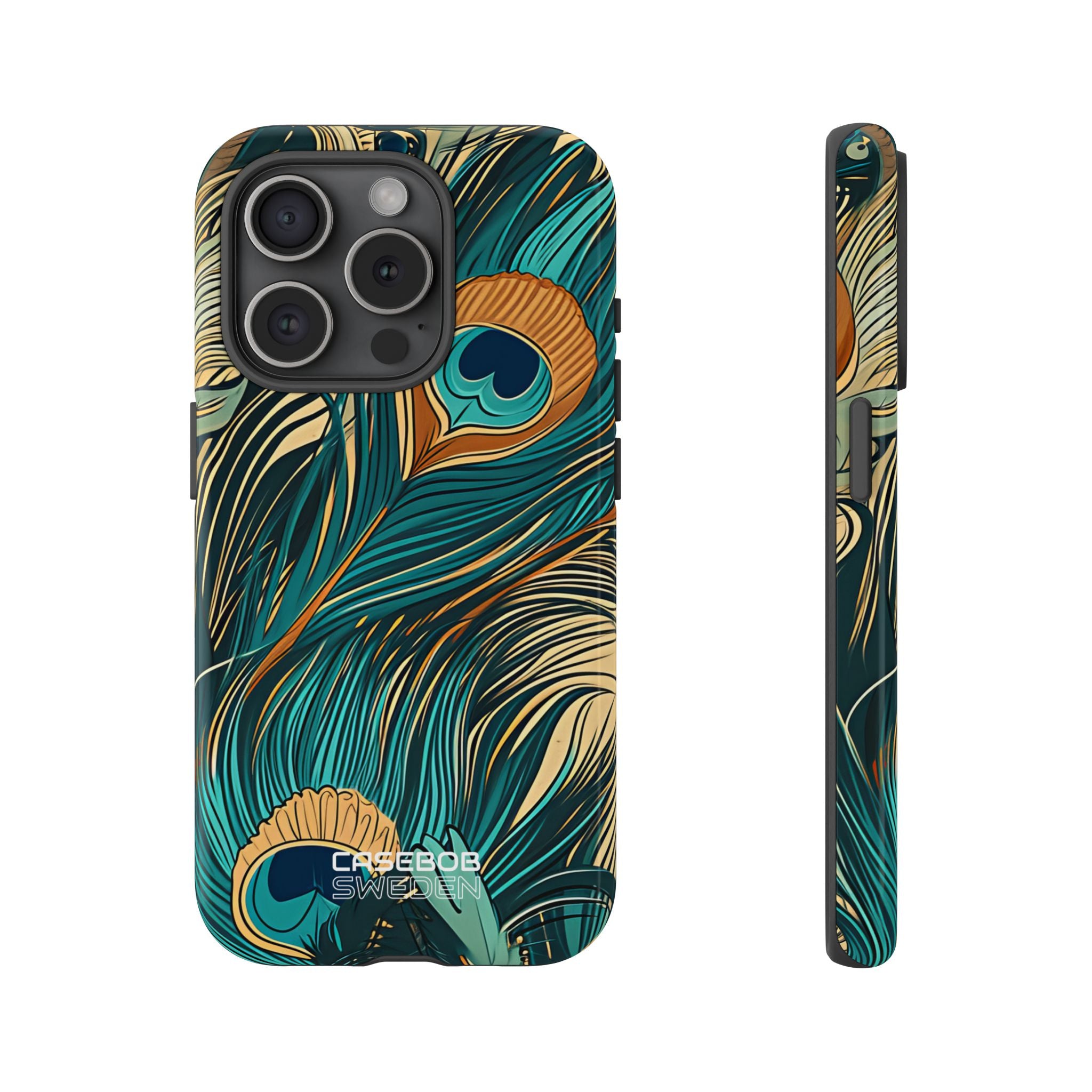 Peacock Feather Whirl iPhone 15 - Tough