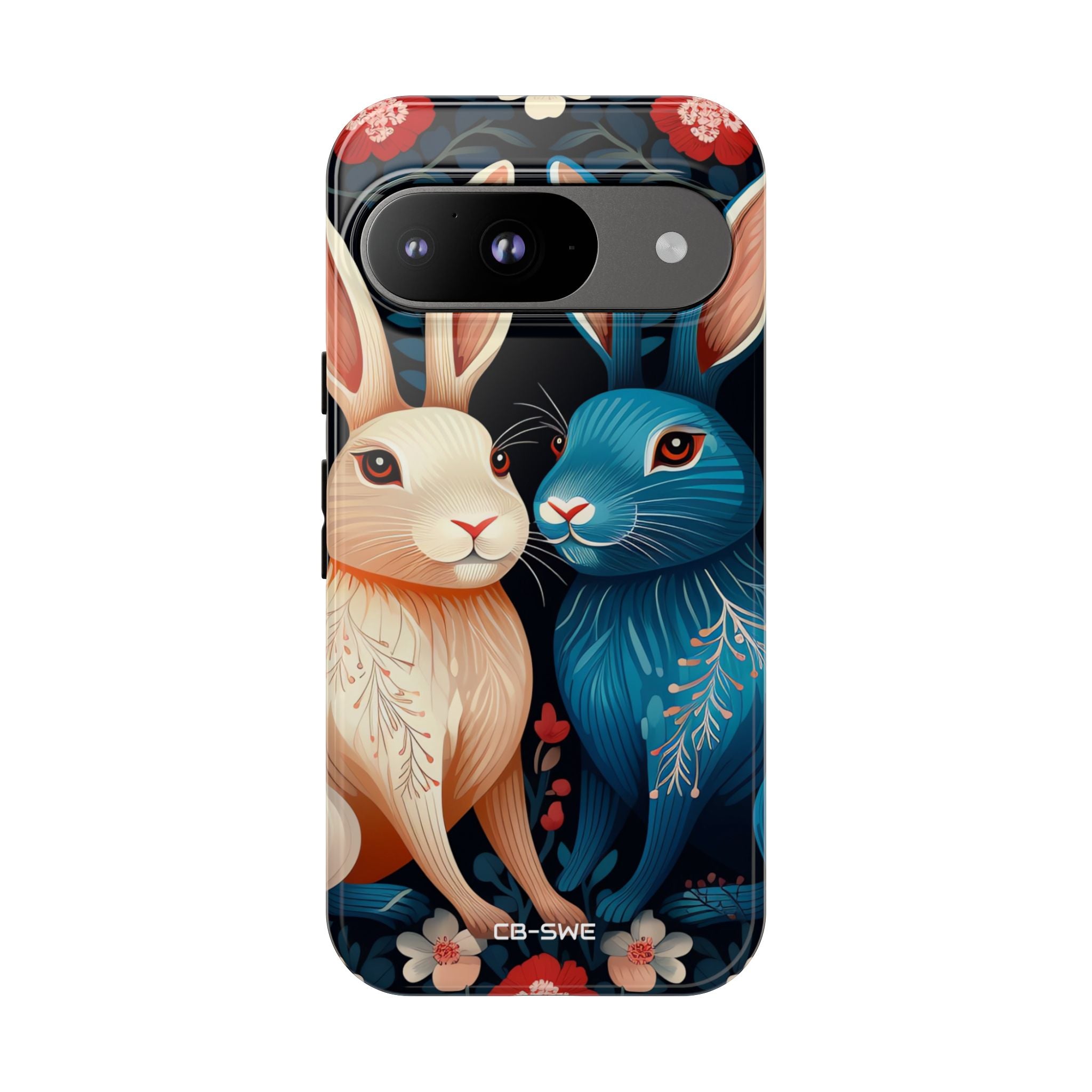 Rabbits Embrace Blossoms - Google Pixel Case