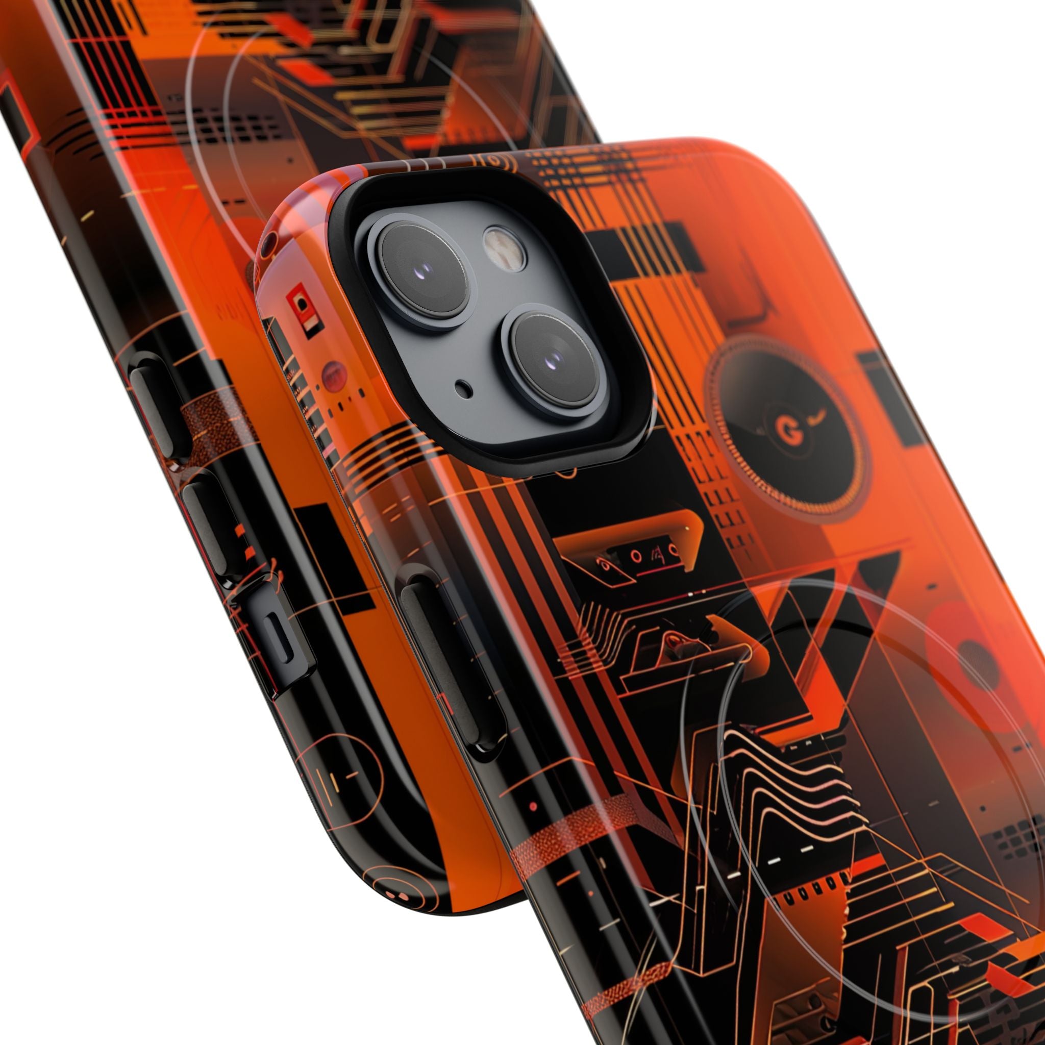 Orange Circuit Dreams iPhone 14 - Tough+