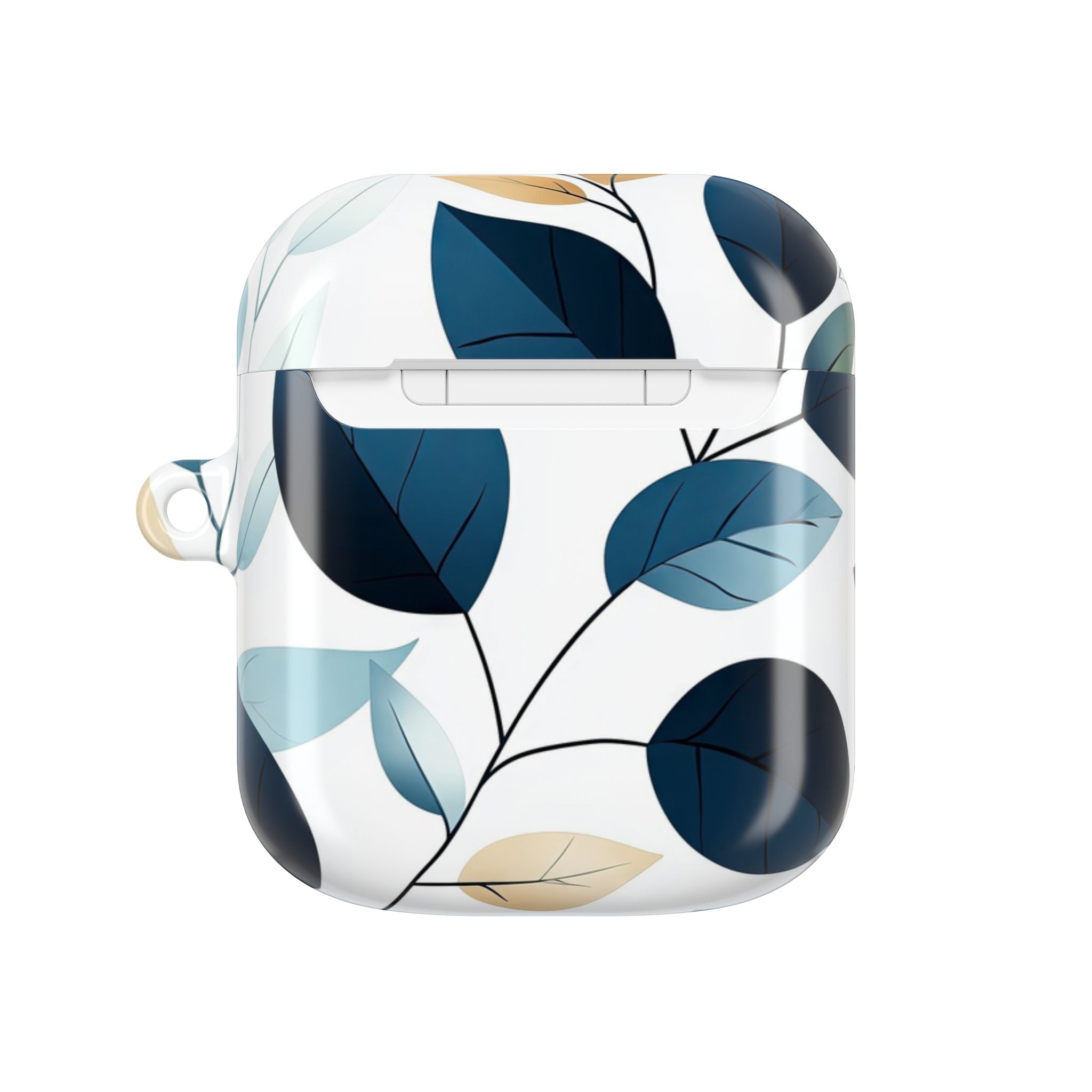Navy Leaf Veins - AirPods Case