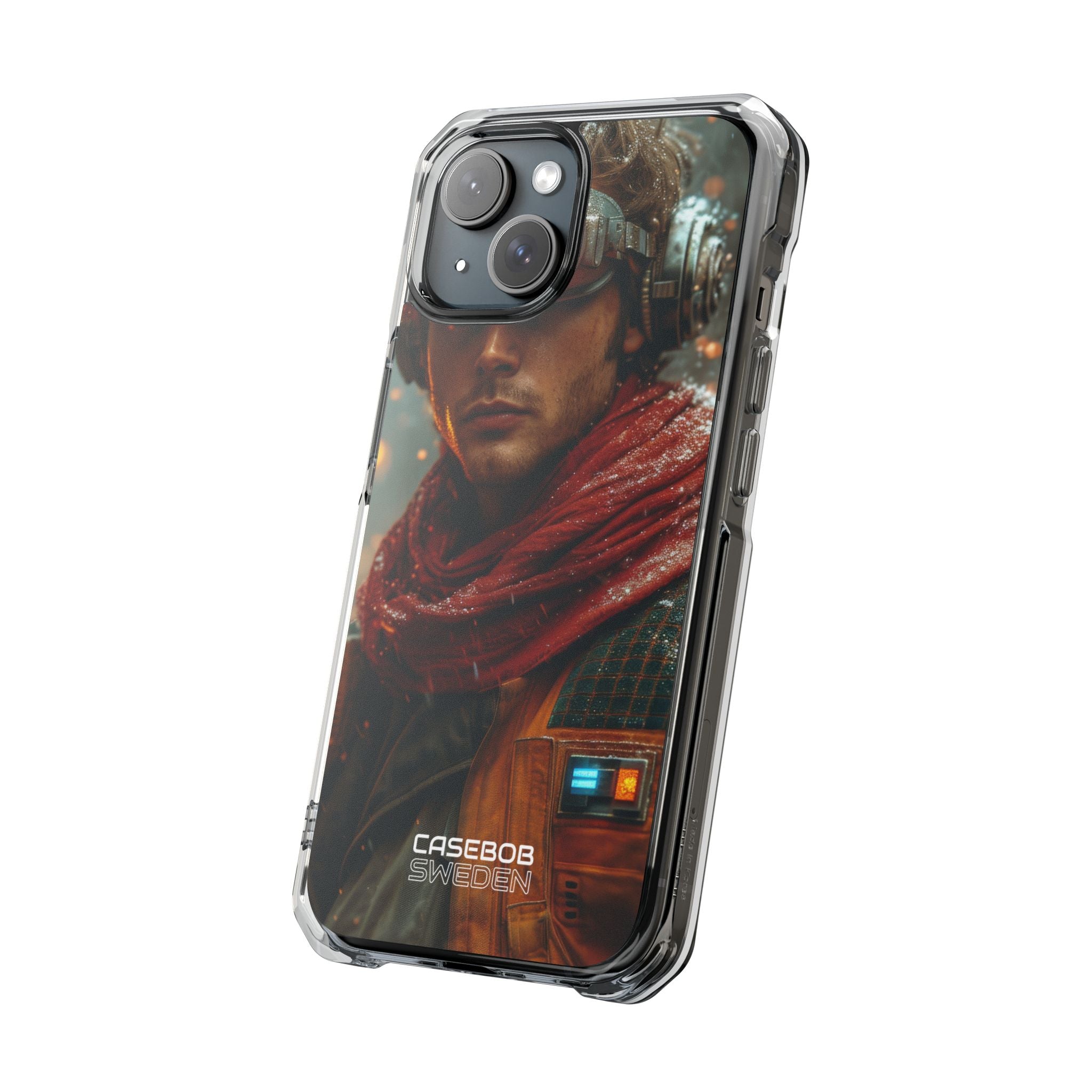 Futuristic Steampunk Explorer iPhone 15 - Impact Clear+