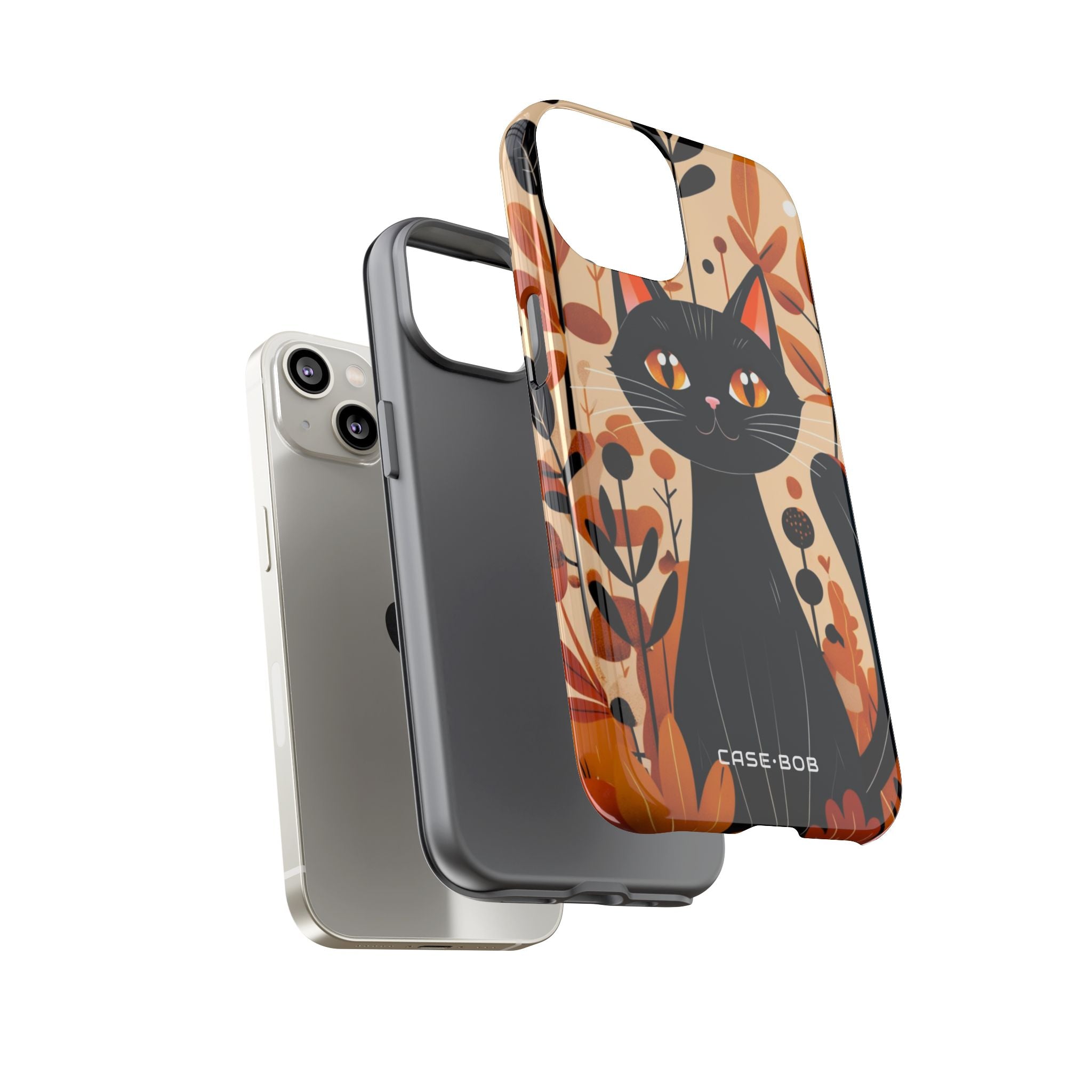 Black Cat Glow iPhone 14 Case - Tough