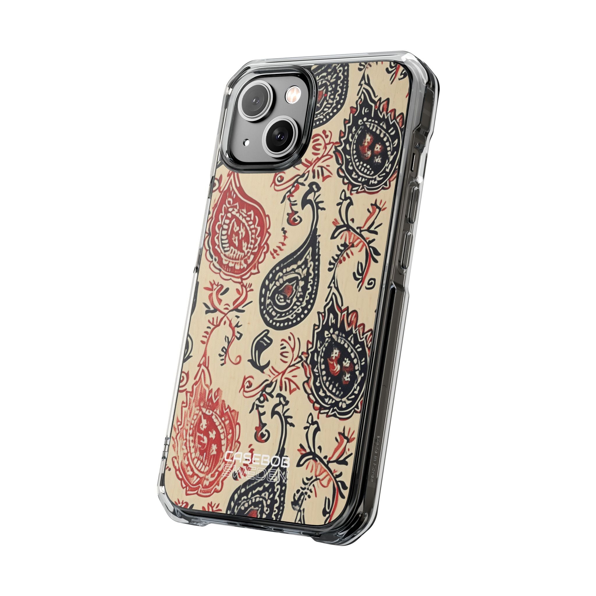 Navy Paisley Swirl iPhone 14 - Impact Clear+