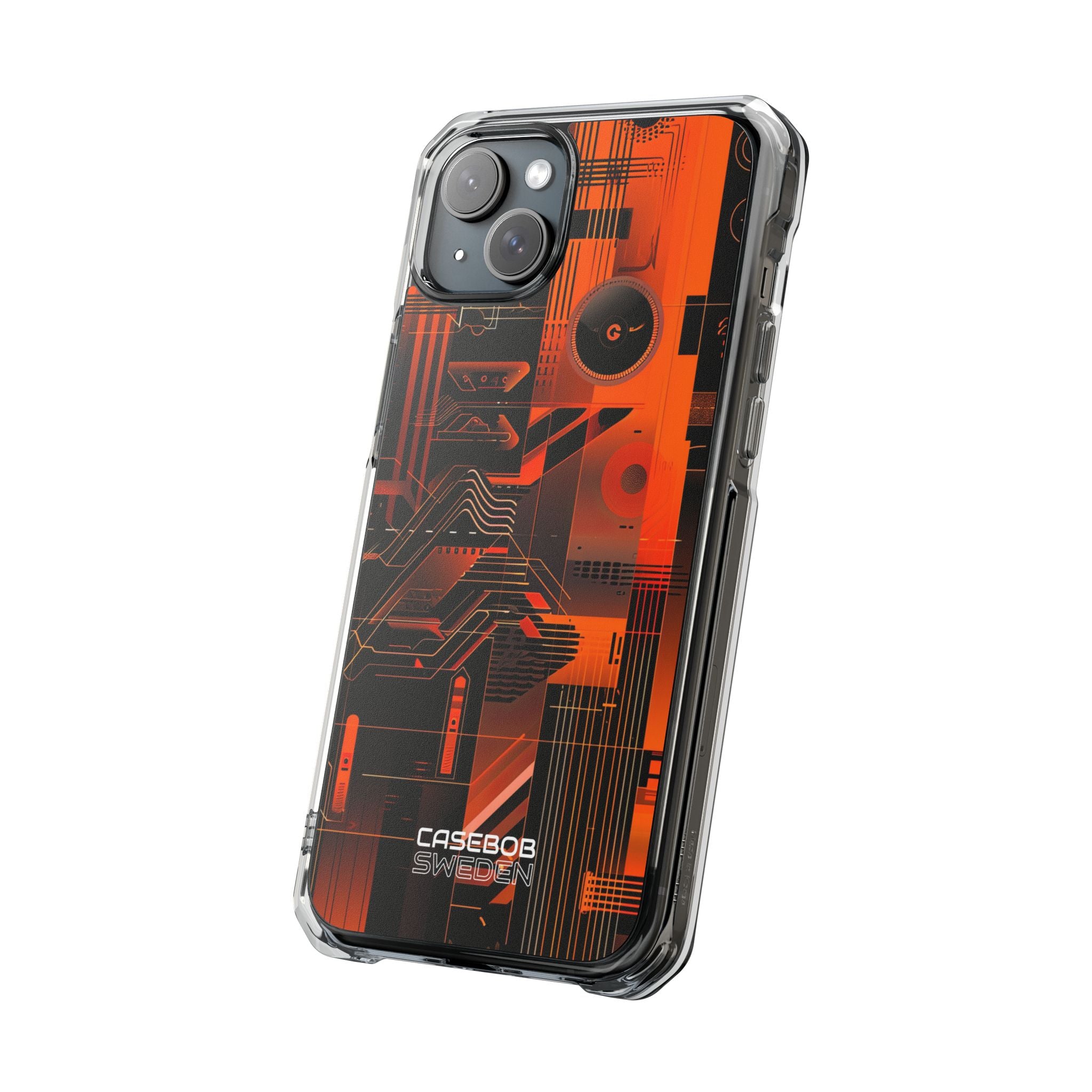Orange Circuit Dreams iPhone 15 - Impact Clear+