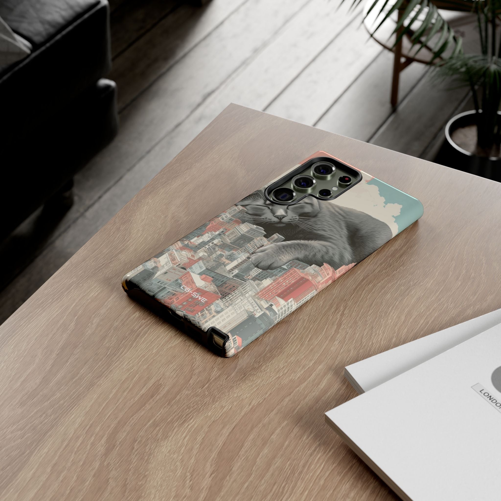 Cat Rests Over City - Samsung Case