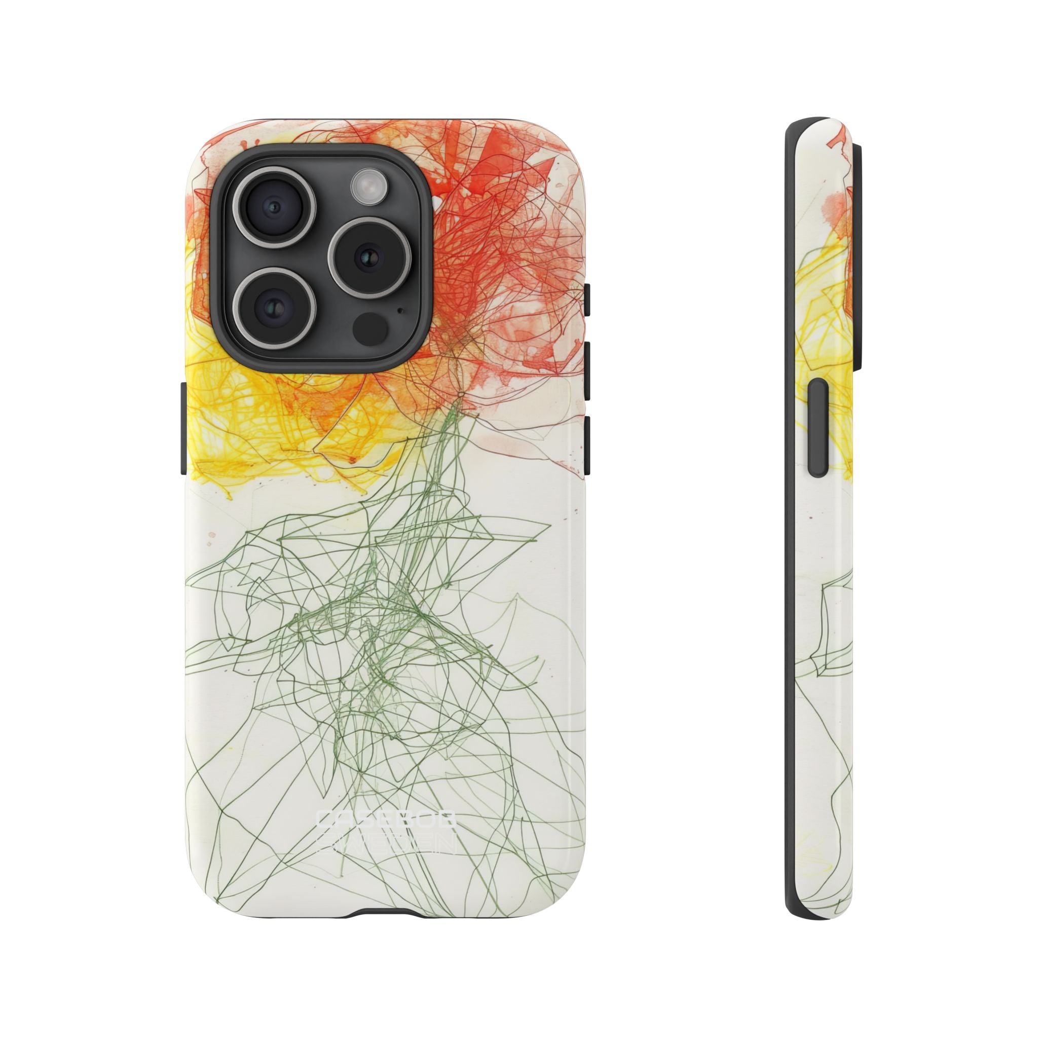 Fiery Blossom Tangle iPhone 15 - Tough