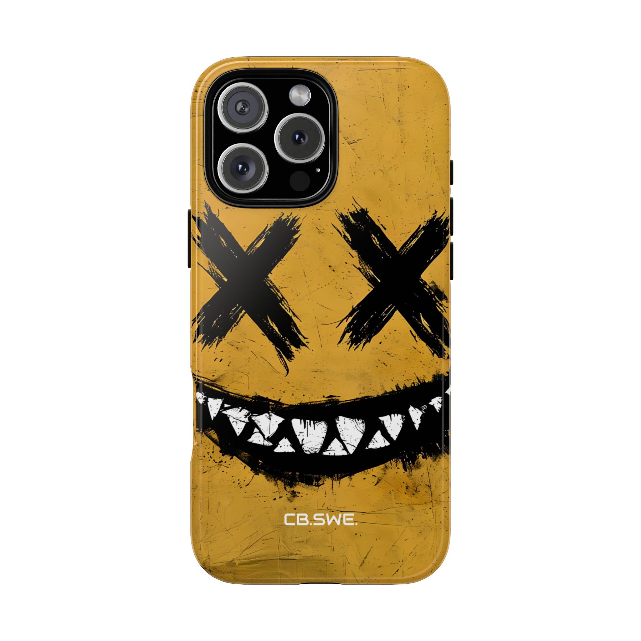Sinister Smiling Face Grunge Illustration iPhone 16 - Tough