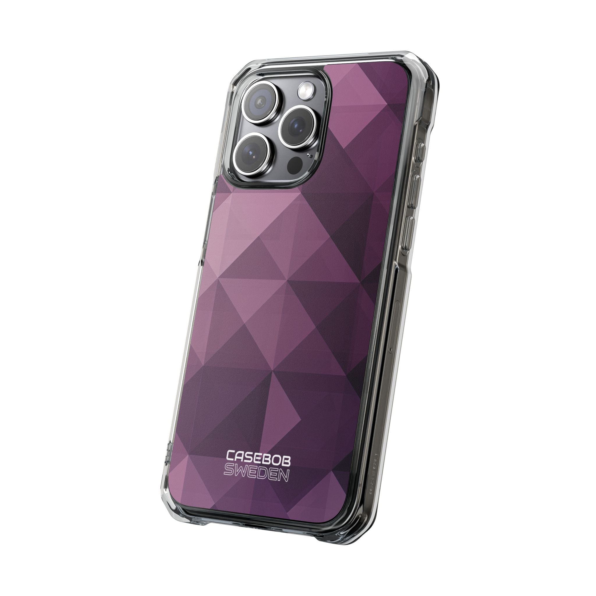 Paarse geometrische mozaïek iPhone 15 - Impact Clear+
