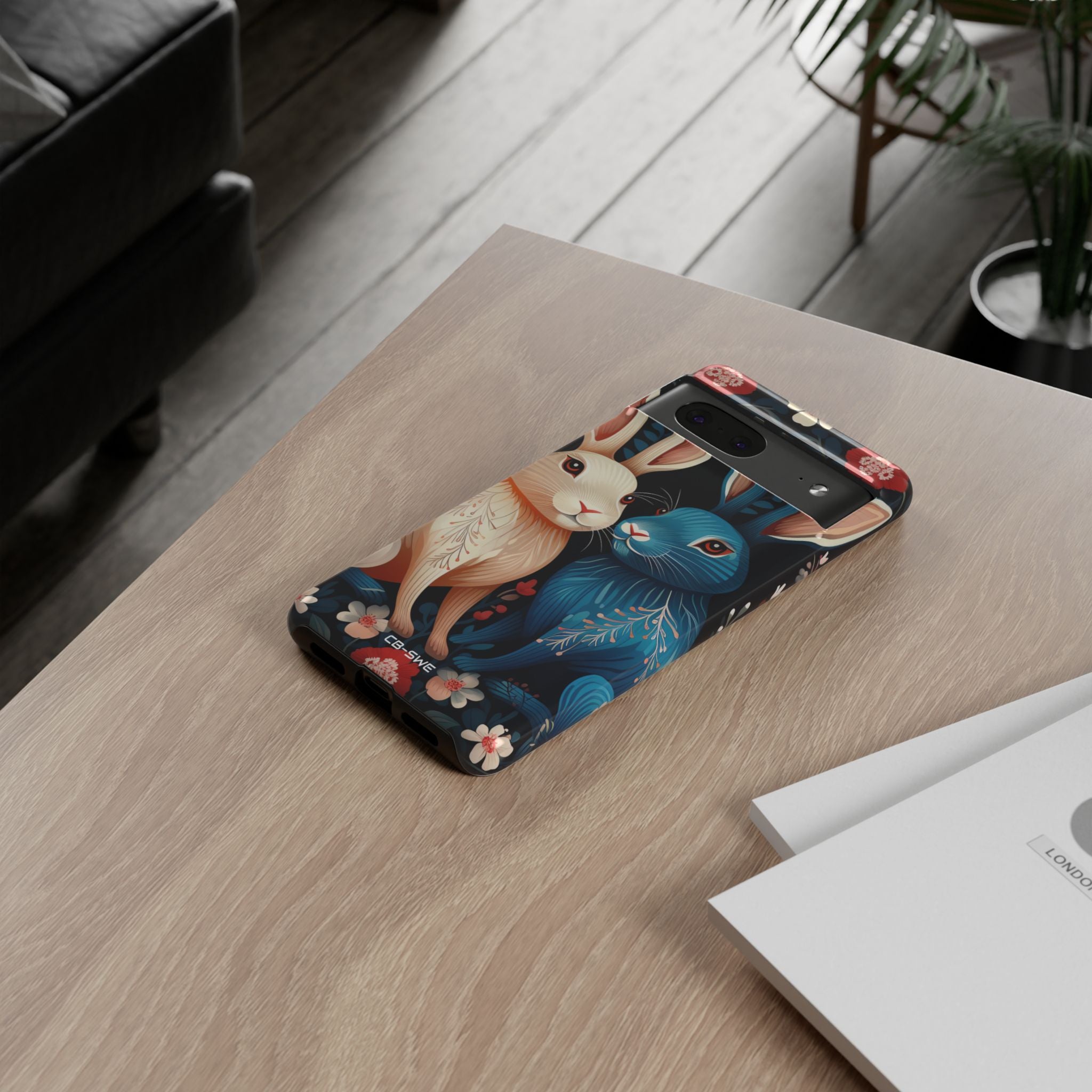 Rabbits Embrace Blossoms - Google Pixel Case