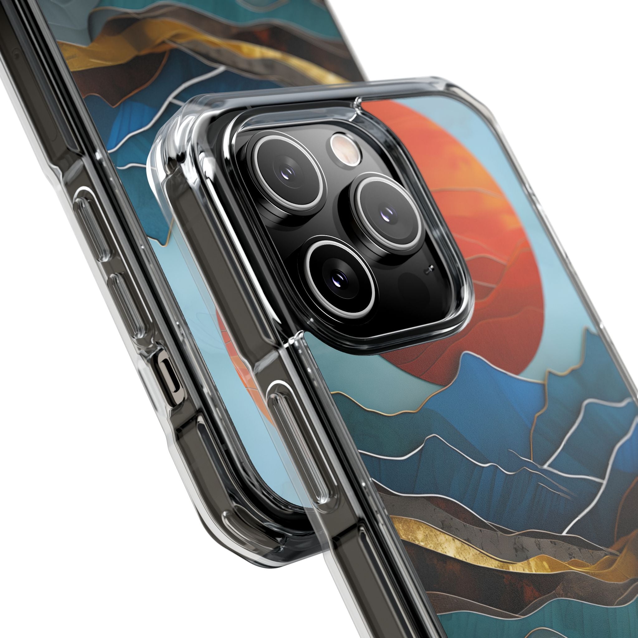 Sunset Geometry Waves iPhone Case - Impact