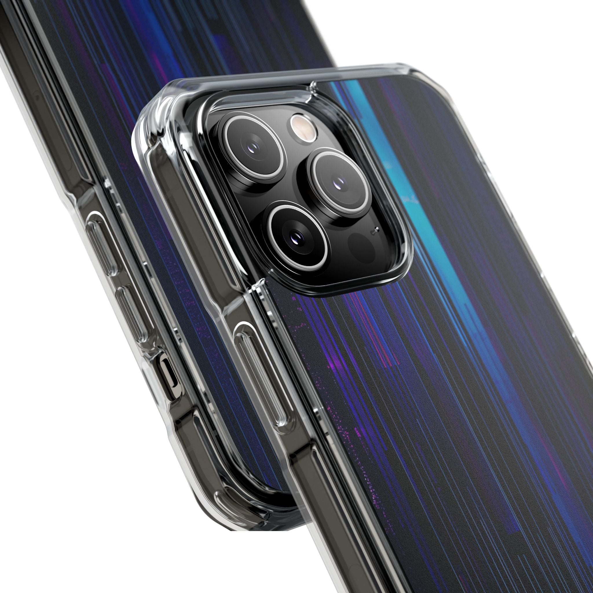 Neon Glitch Stripes iPhone 14 - Impact Clear+