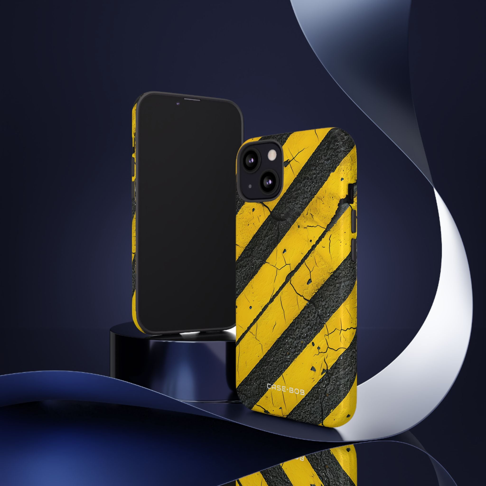 Yellow Stripe Distress iPhone 13 Case - Tough