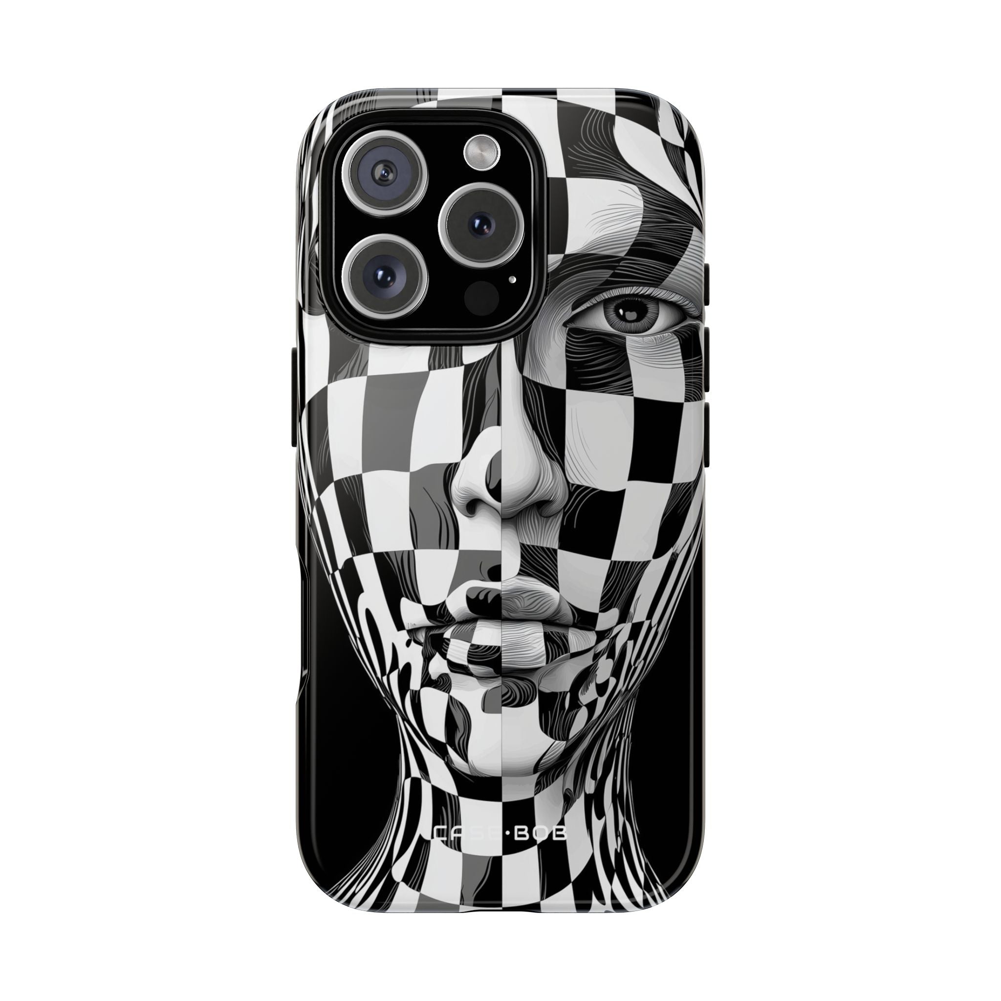 Checkerboard Face iPhone 16 Pro Case - Tough