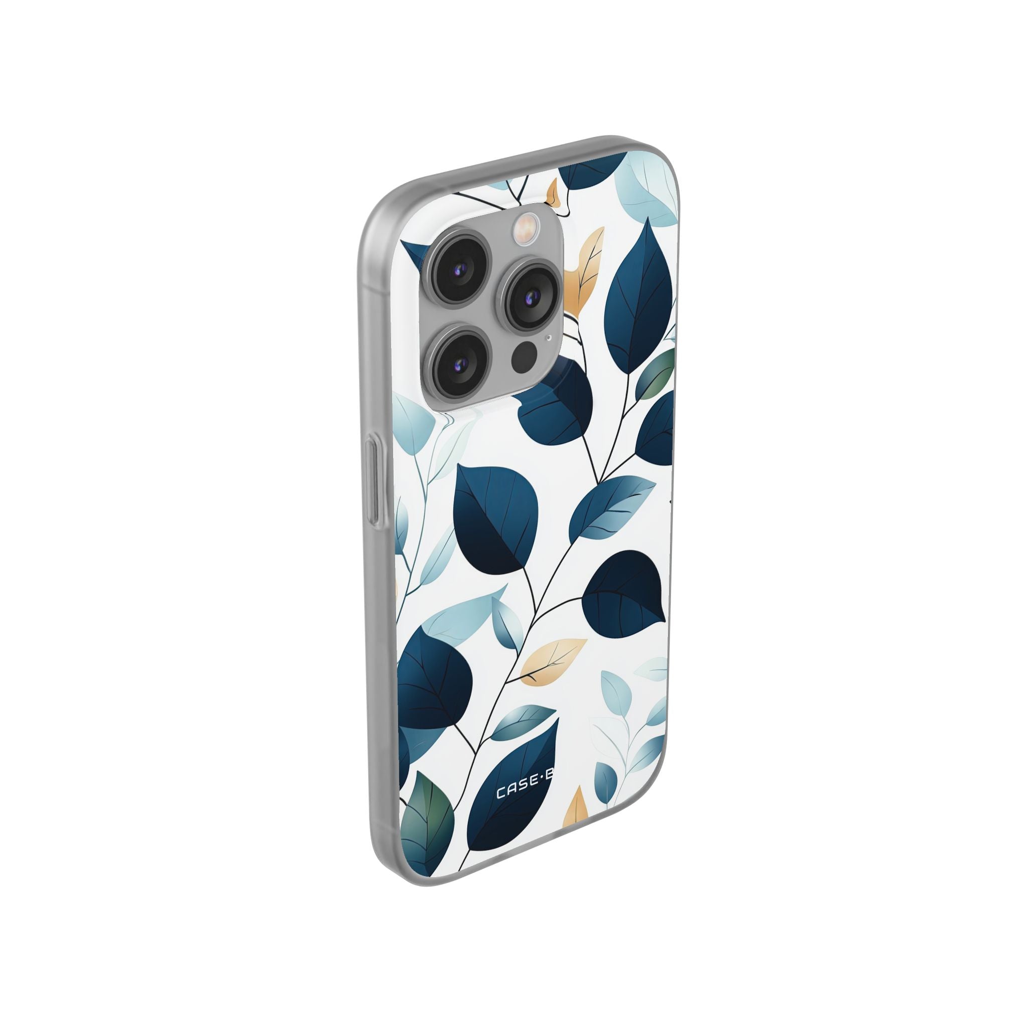 Navy Leaf Veins iPhone 14 Pro Case - Soft