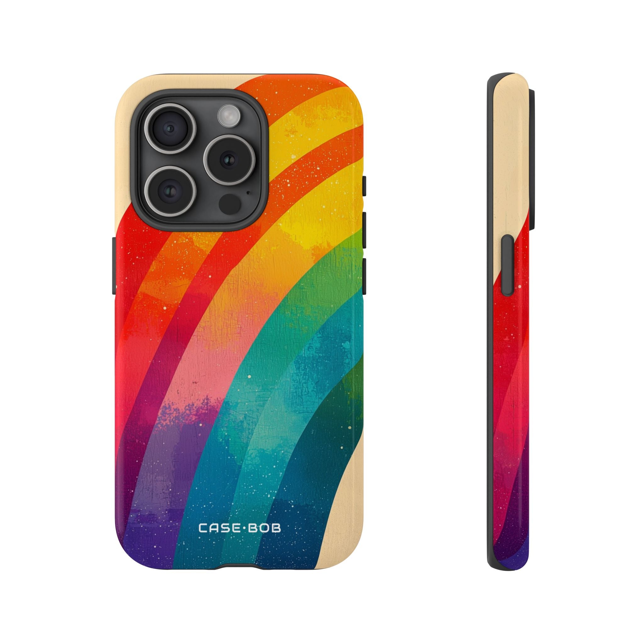 Textured Rainbow Arc iPhone 15 Pro Case - Tough