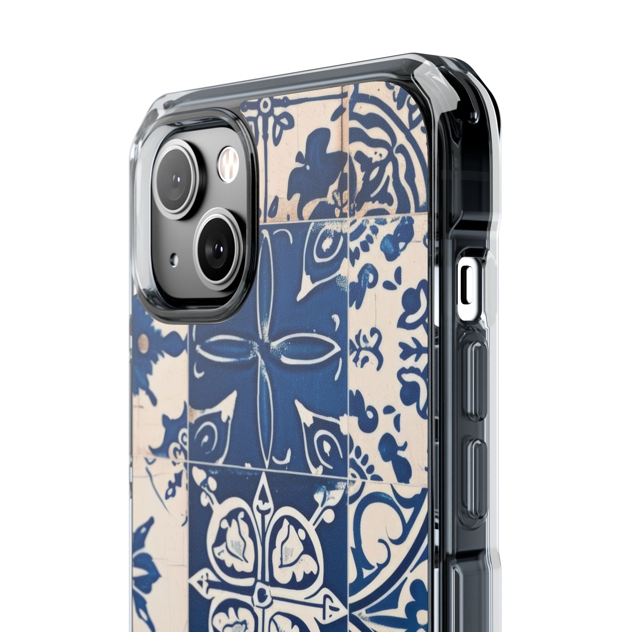 Ornate Blue Tiles iPhone 14 - Impact Clear+