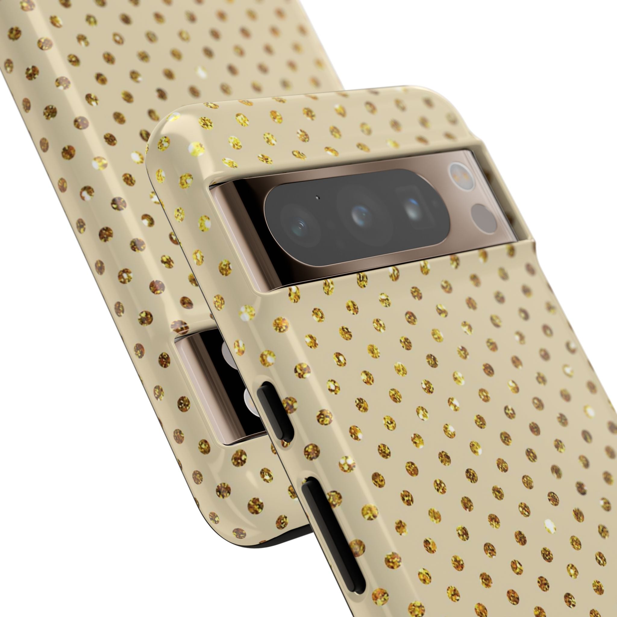 Gold Sparkle Grid Google Pixel 8 Pro Case - Tough