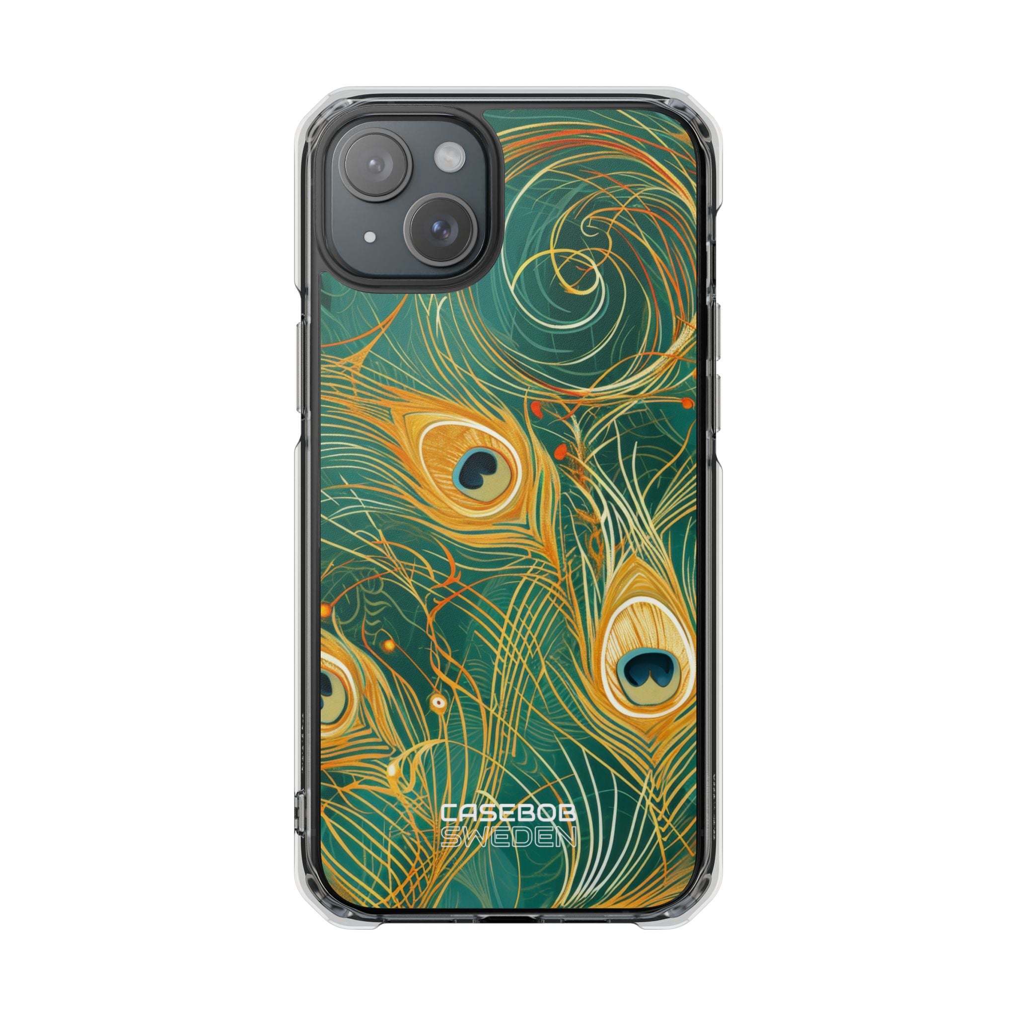 Vibrant Peacock Whirl iPhone 15 - Impact Clear+