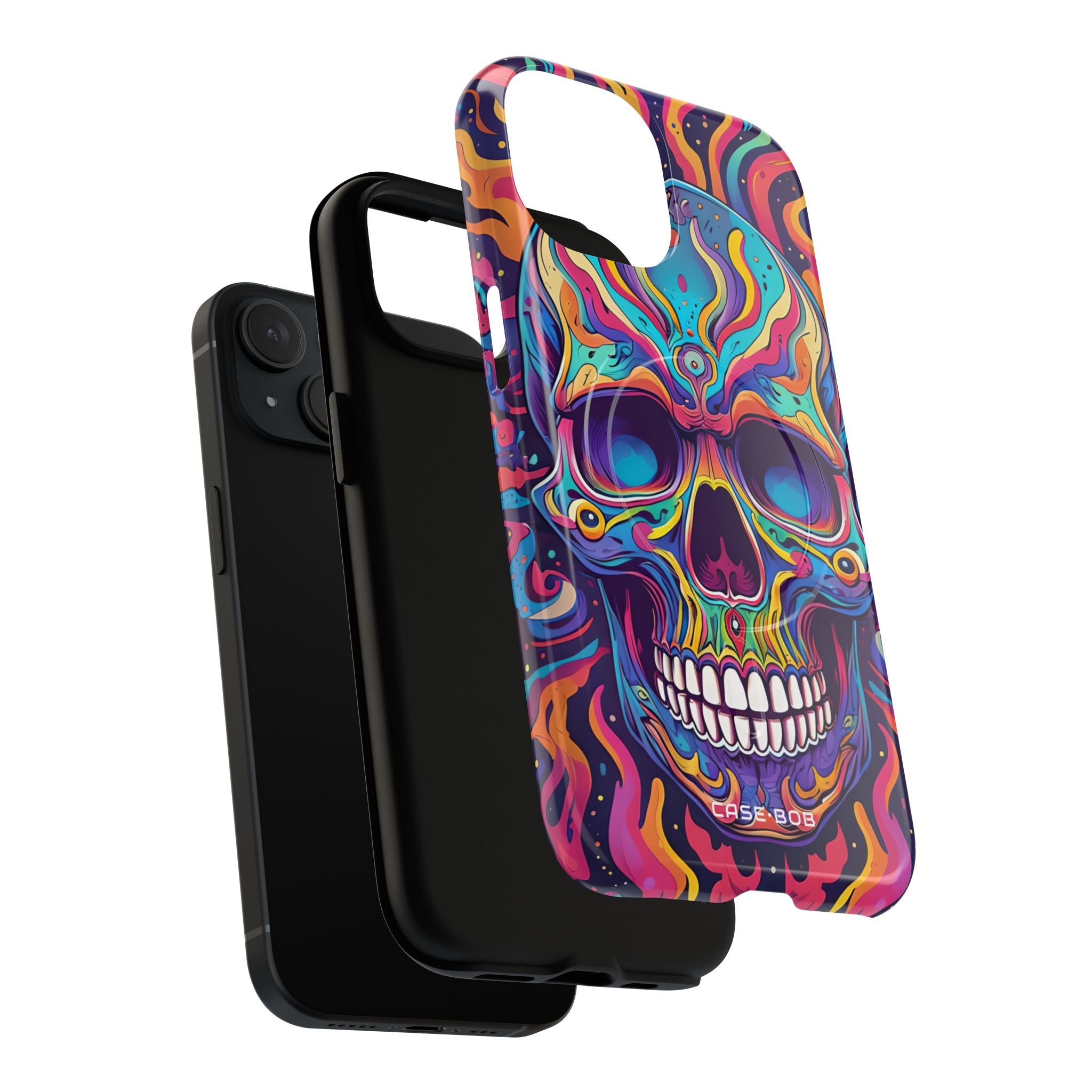 Flaming Skull iPhone 15 Case - Tough+
