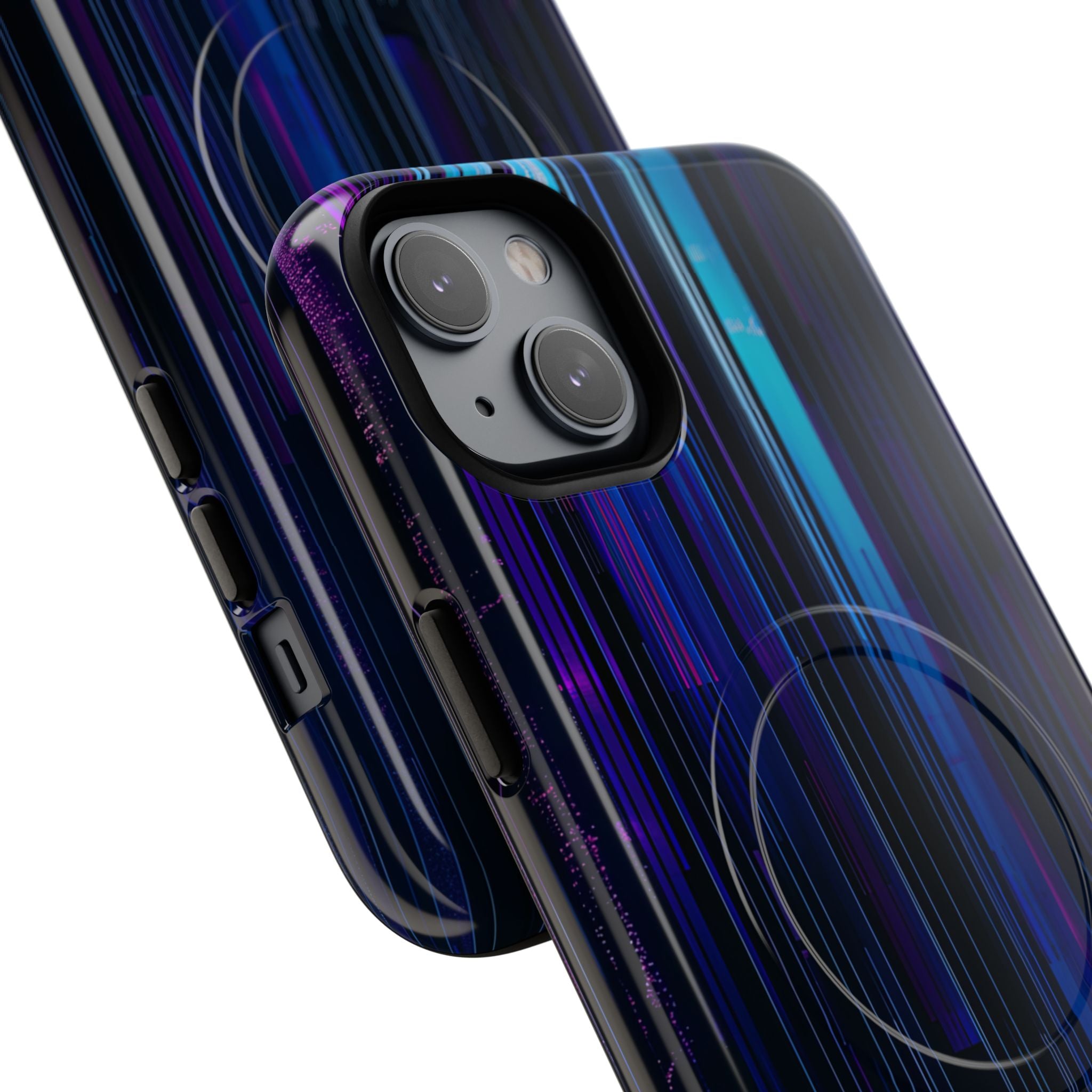 Neon Glitch Stripes iPhone 14 - Tough+