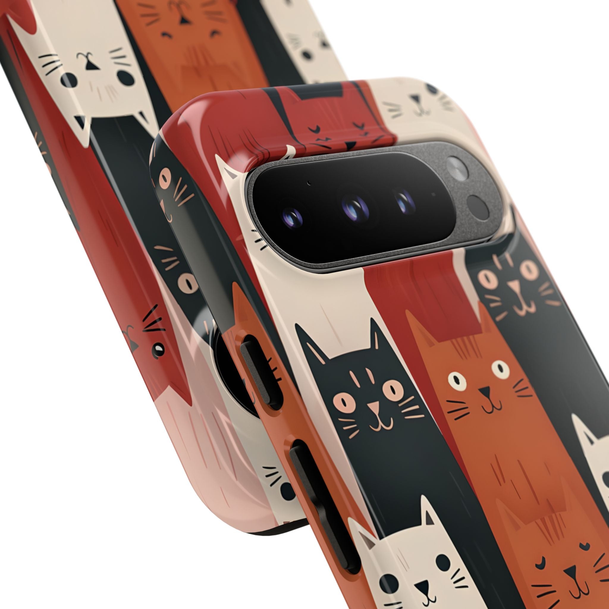 Elongated Cats Black Google Pixel 9 Pro Case - Tough