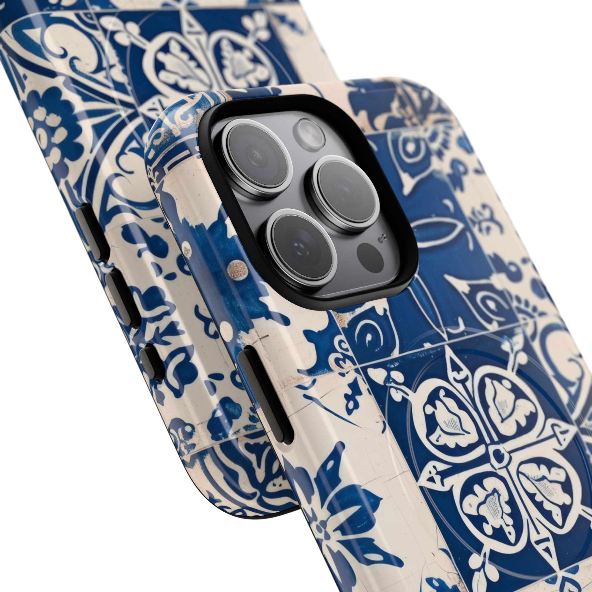 Ornate Blue Tiles iPhone 15 - Tough+