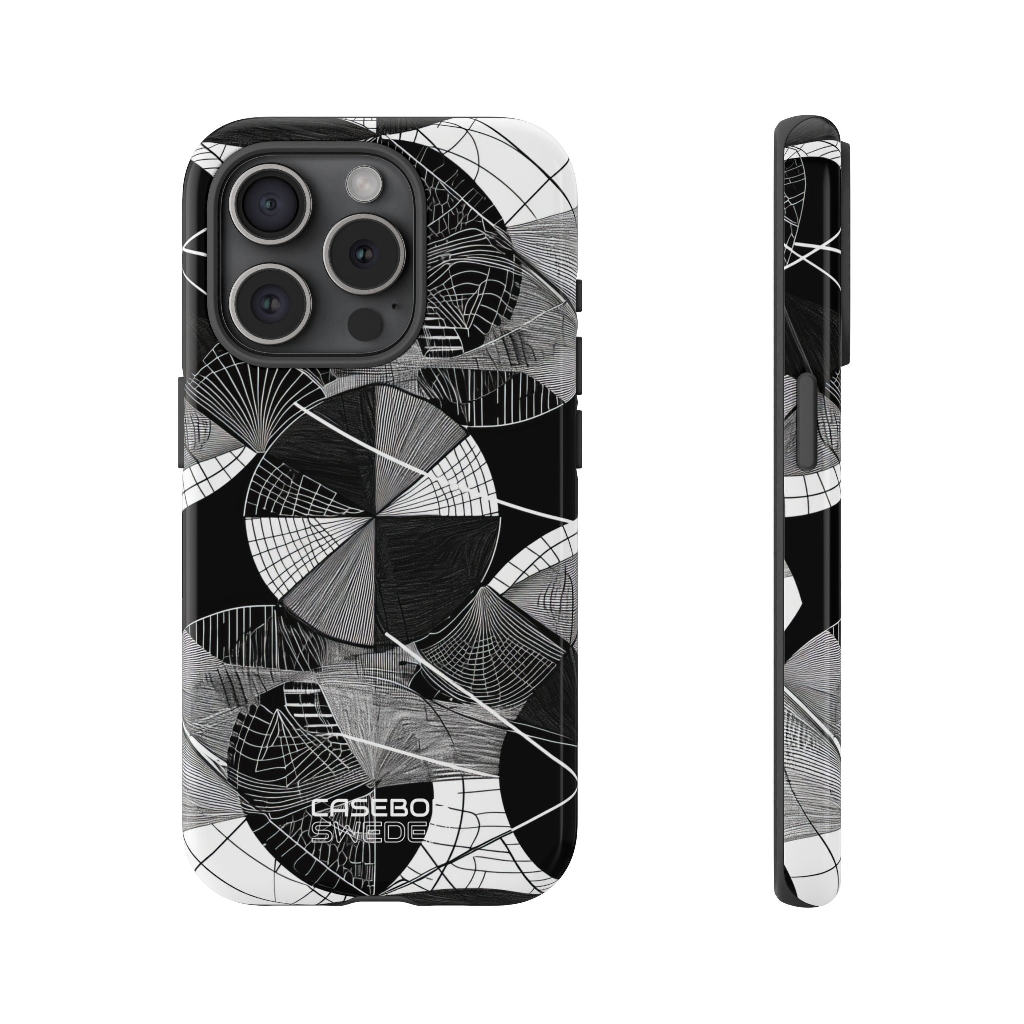 Labirinto a cerchi monocromatico iPhone 15 - Tough