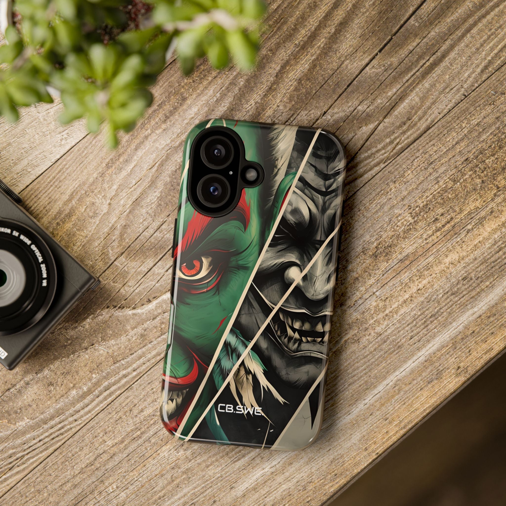 Striking Japanese Mask Art Vivid Colors iPhone 16 - Tough