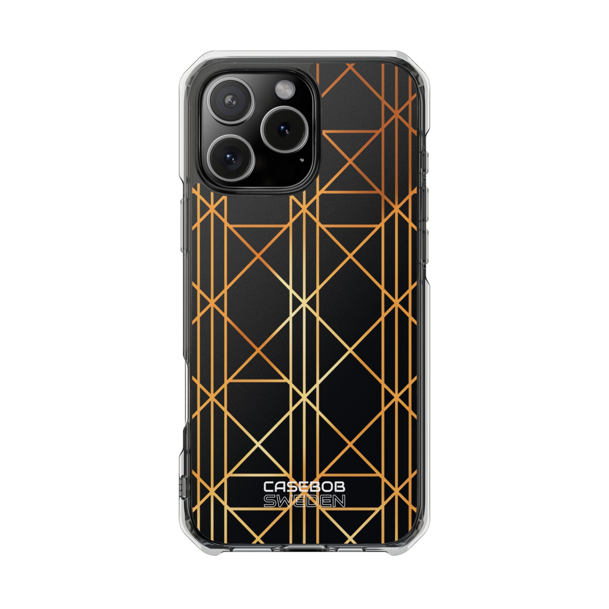 Golden Geometric Elegance iPhone 16 - Impact Clear+