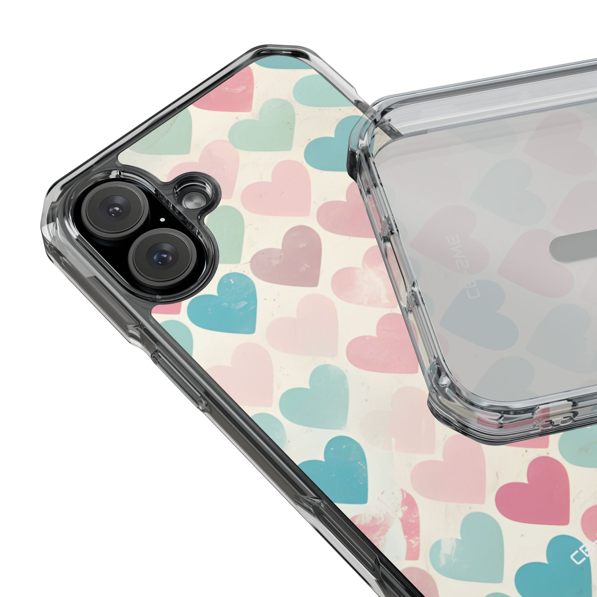 Retro Hearts Symmetry iPhone Case - Impact