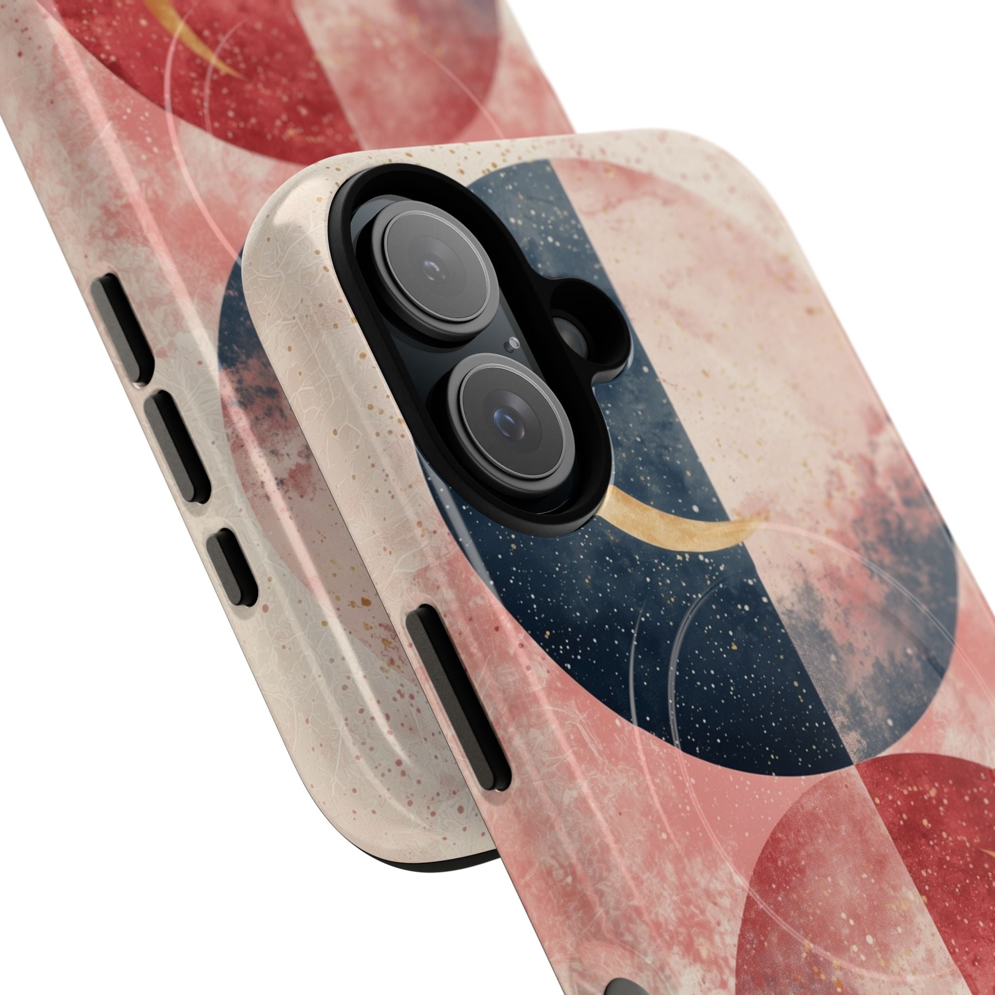 Golden Crescent Circles iPhone 16 Case - Tough+