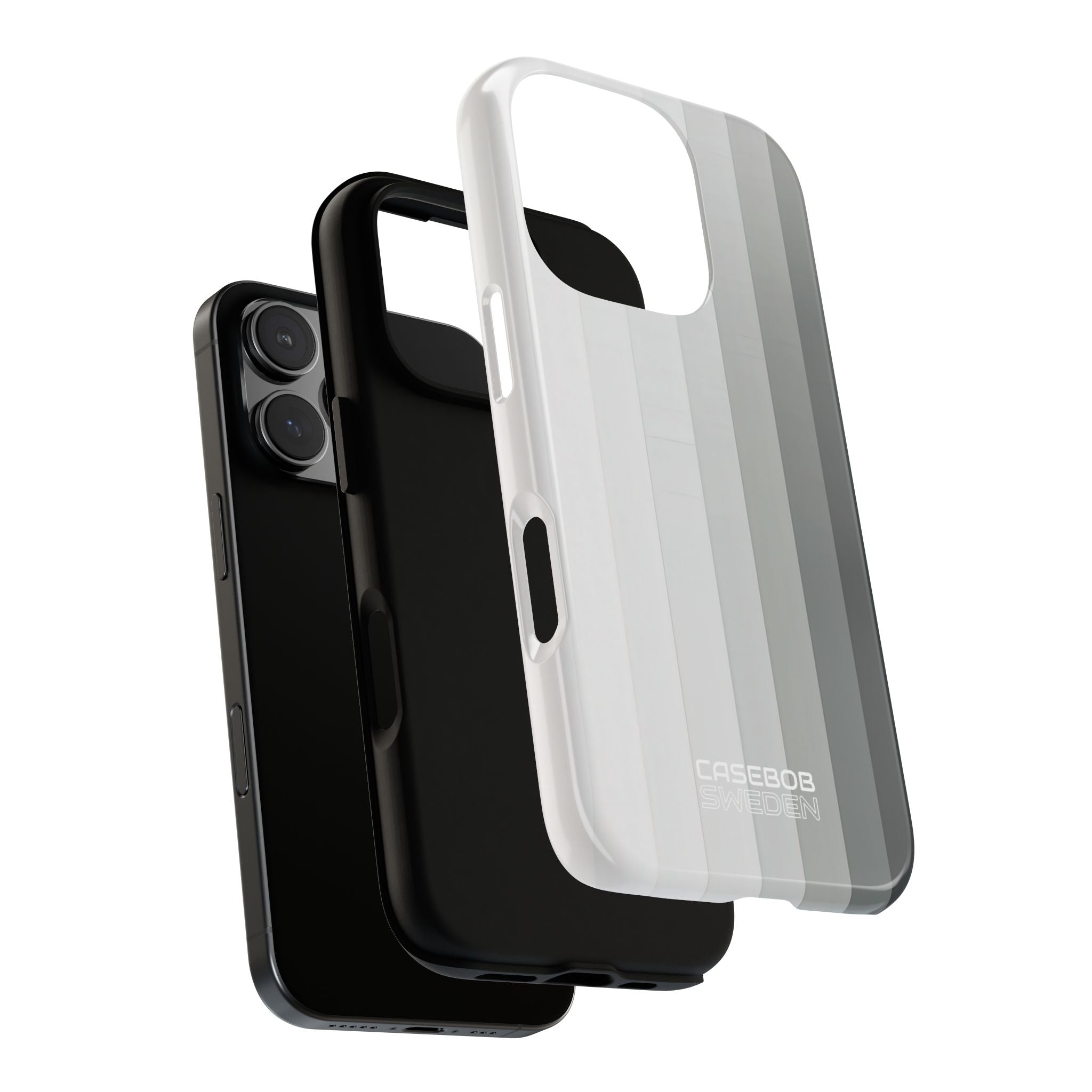 Silver Gradient Stripes iPhone 16 - Tough