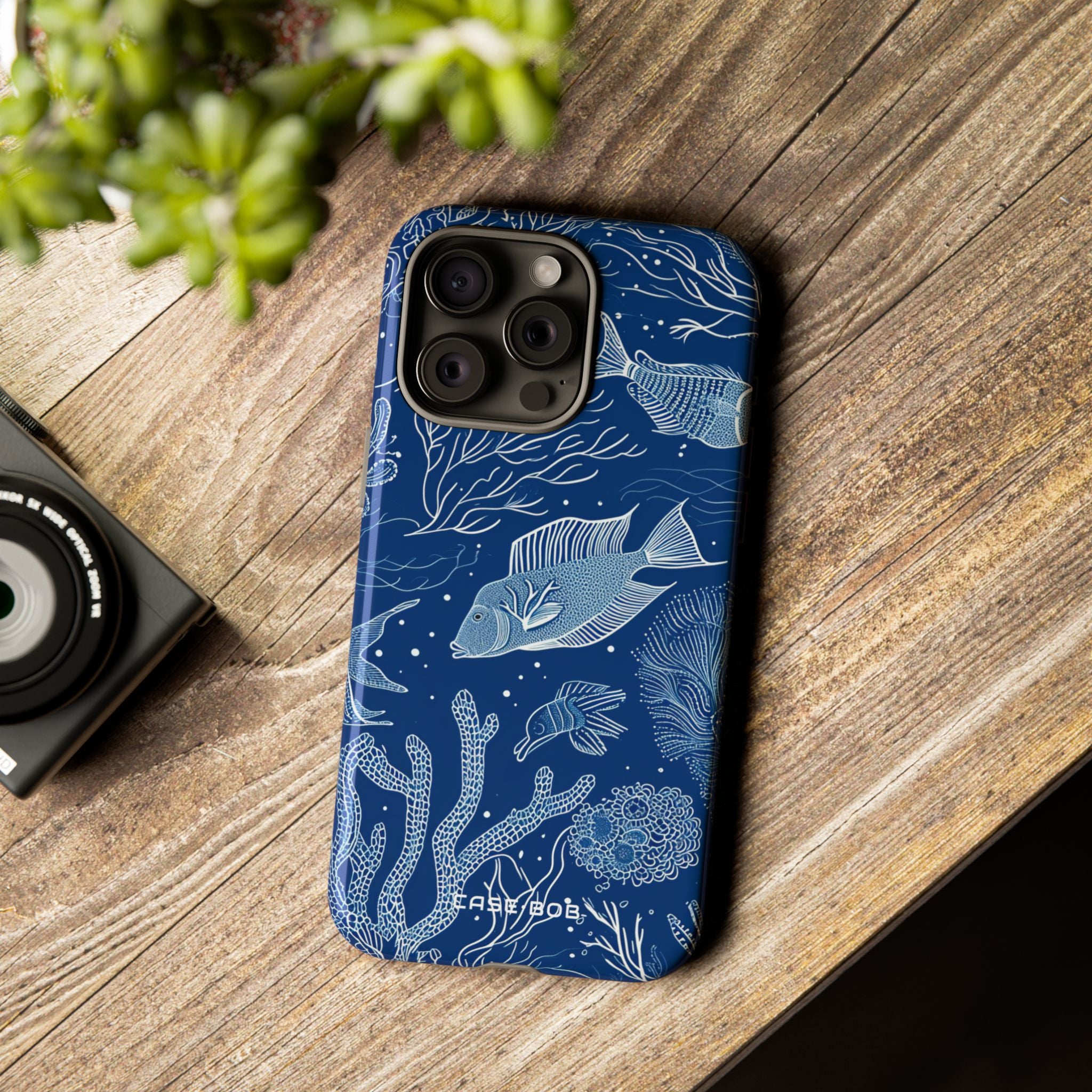 Navy Scale Reef iPhone 15 Pro Max Case - Tough