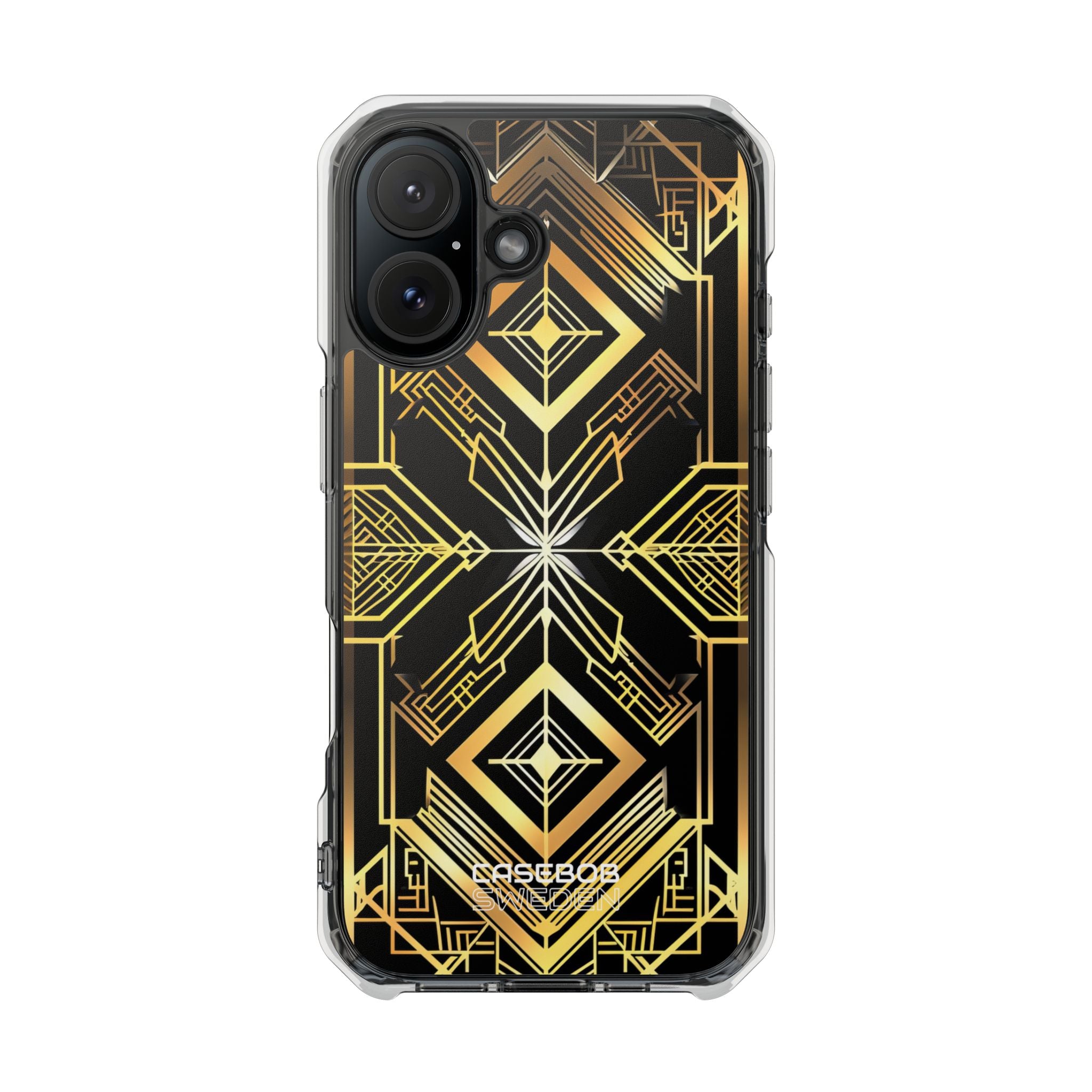 Golden Geometric Symphony iPhone 16 - Impact Clear+