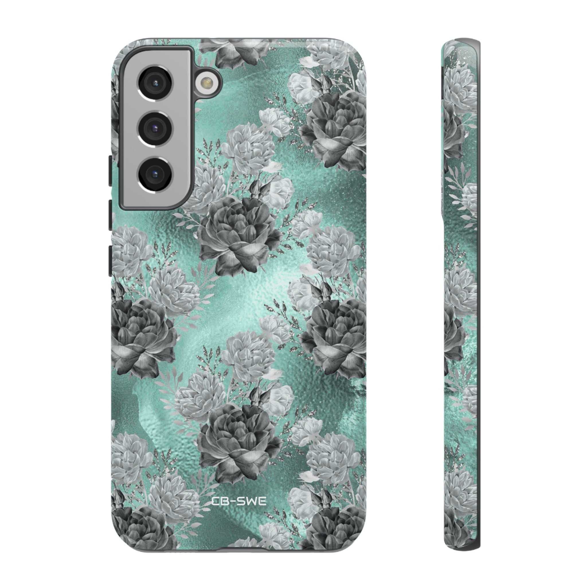 Teal Floral Elegance - Samsung Case