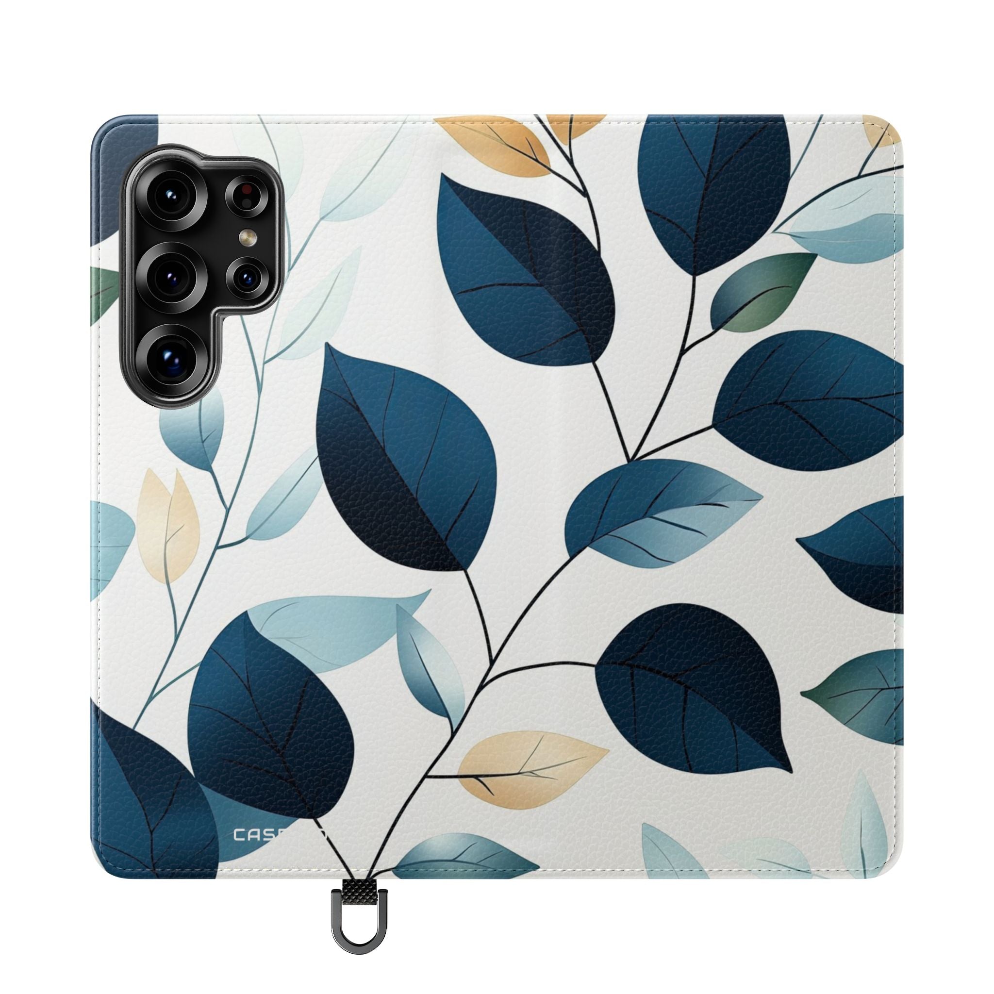 Navy Leaf Veins - Samsung S25 Ultra Case - Lompakko