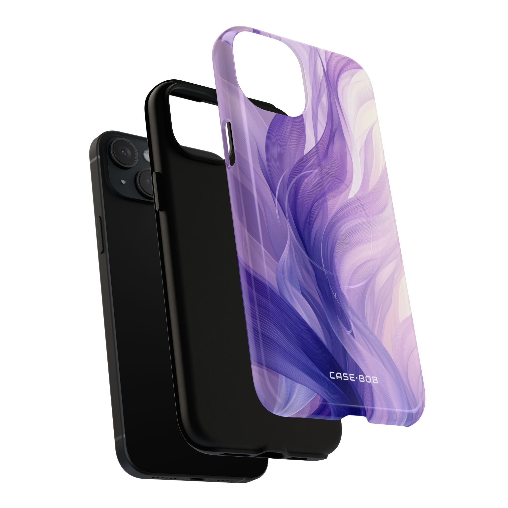Purple Ribbon Waves iPhone 15 Plus Case - Tough+