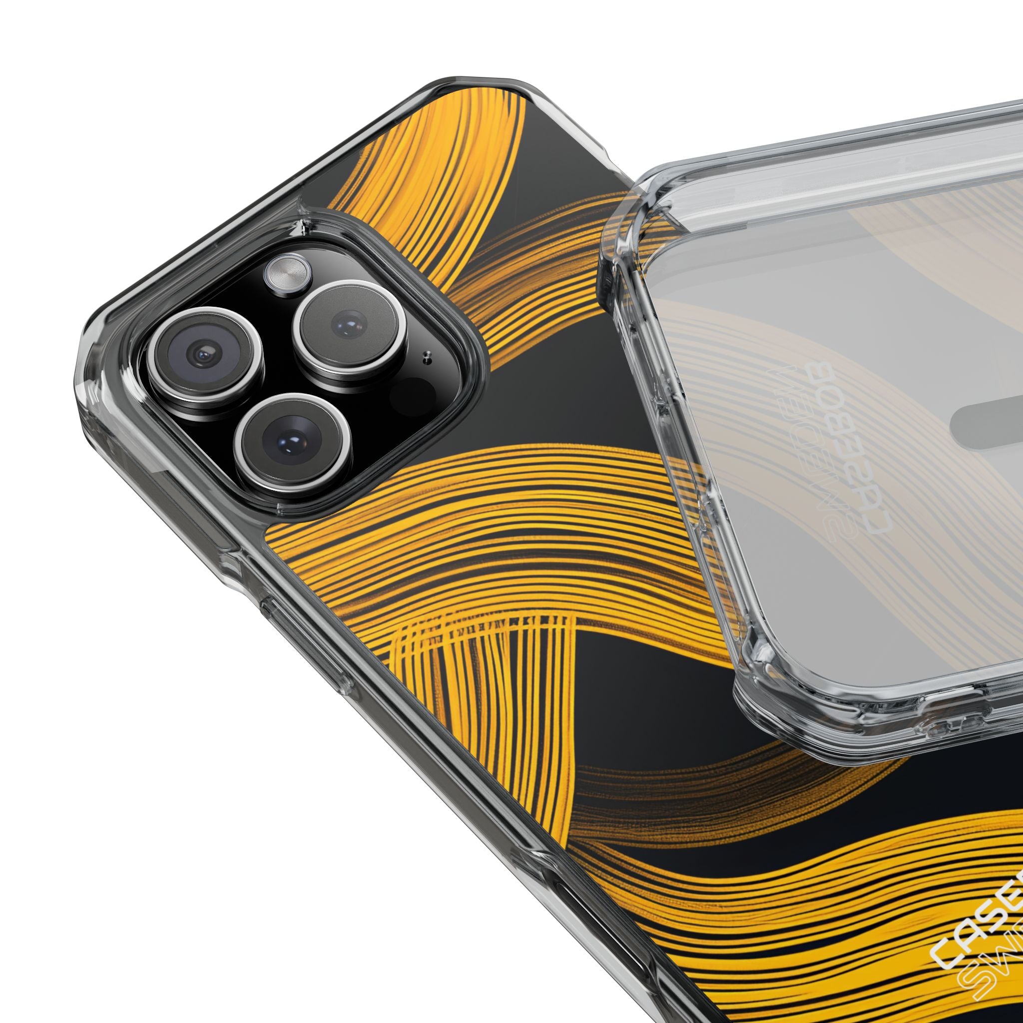 Yellow Flow Lines iPhone 16 - Impact Clear+