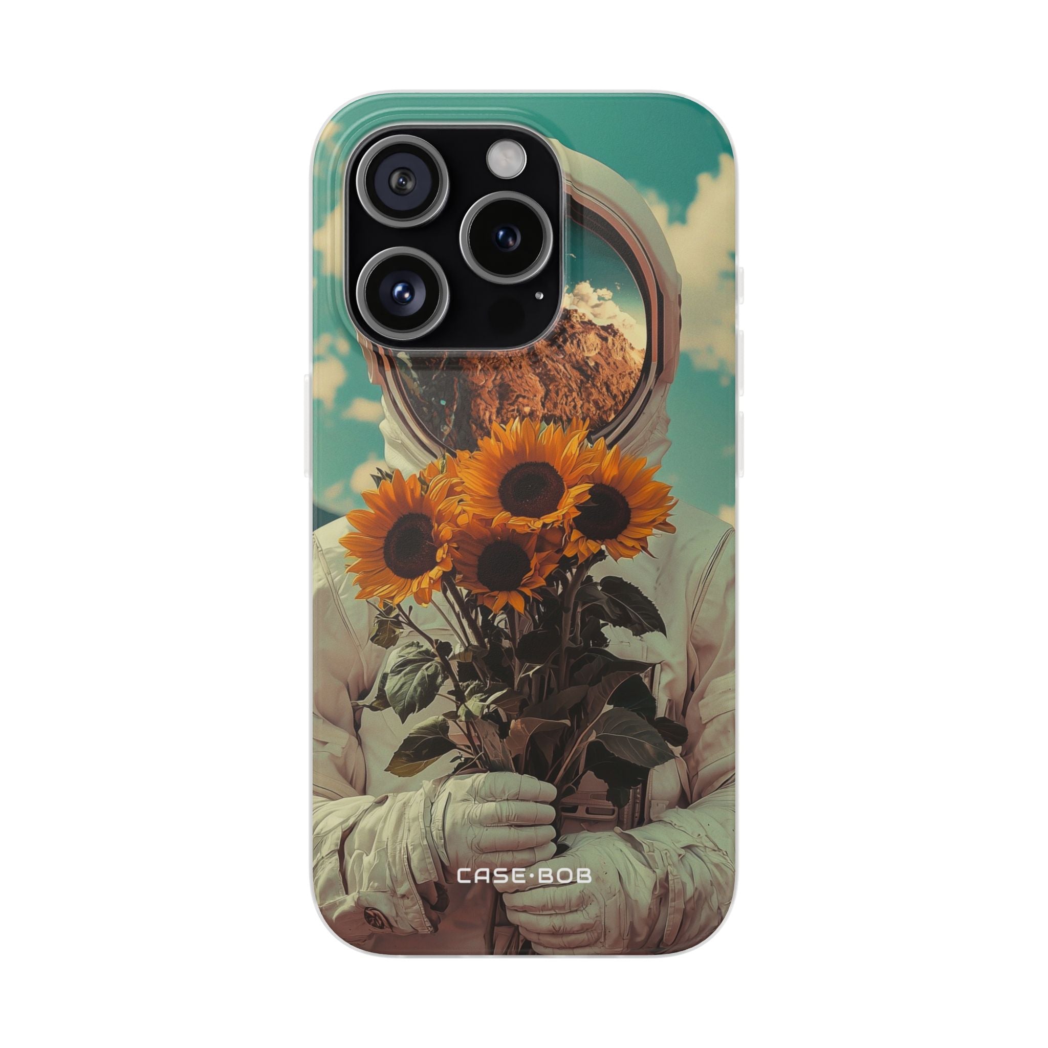 Sunflower Astronaut iPhone 15 Pro Case - Soft