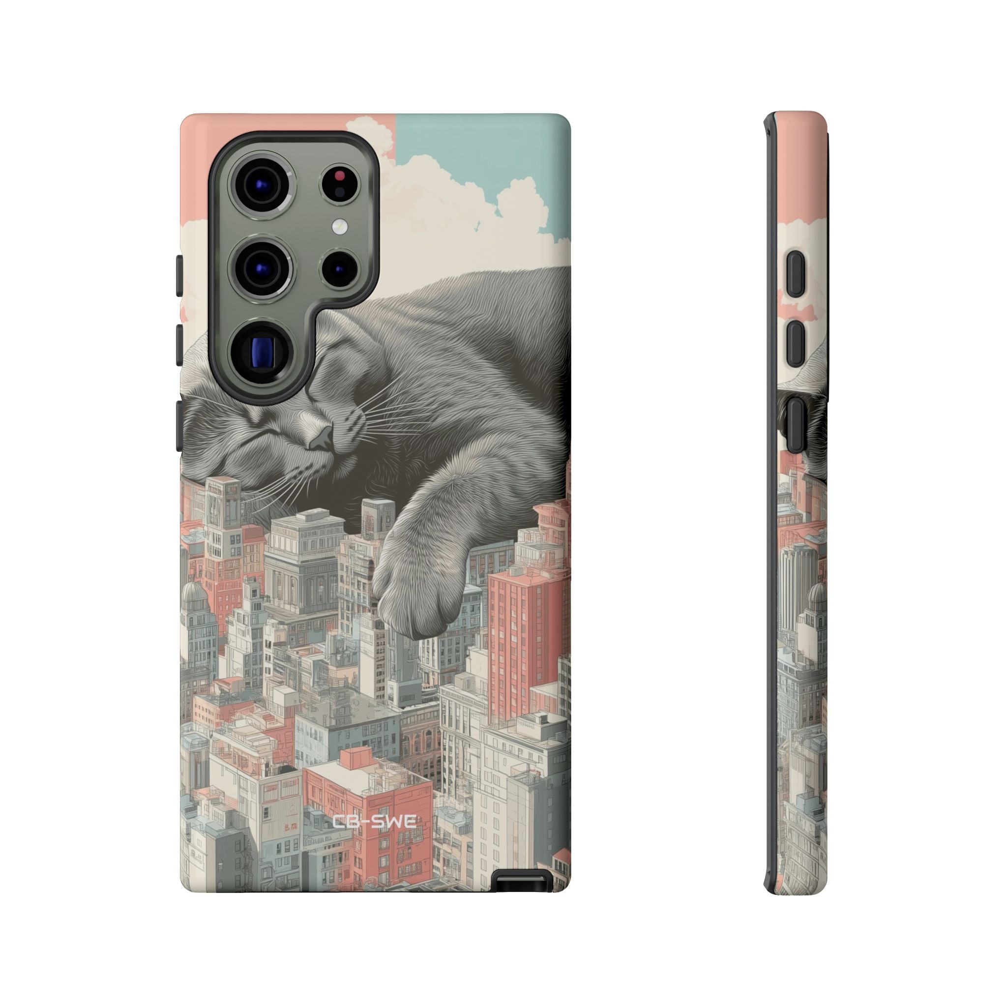 Cat Rests Over City - Samsung Case