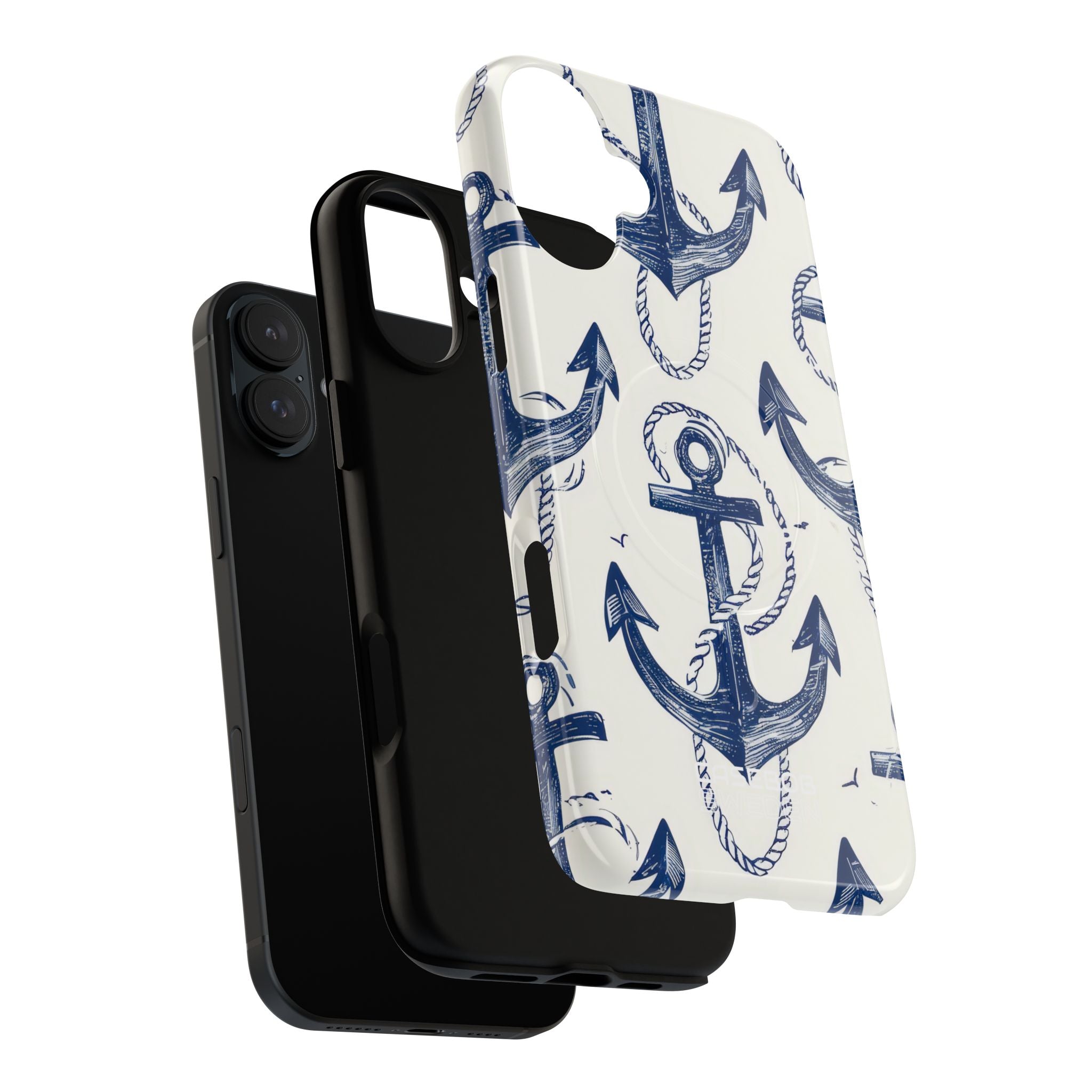 Navy Anchor Tapestry iPhone 16 - Tough+