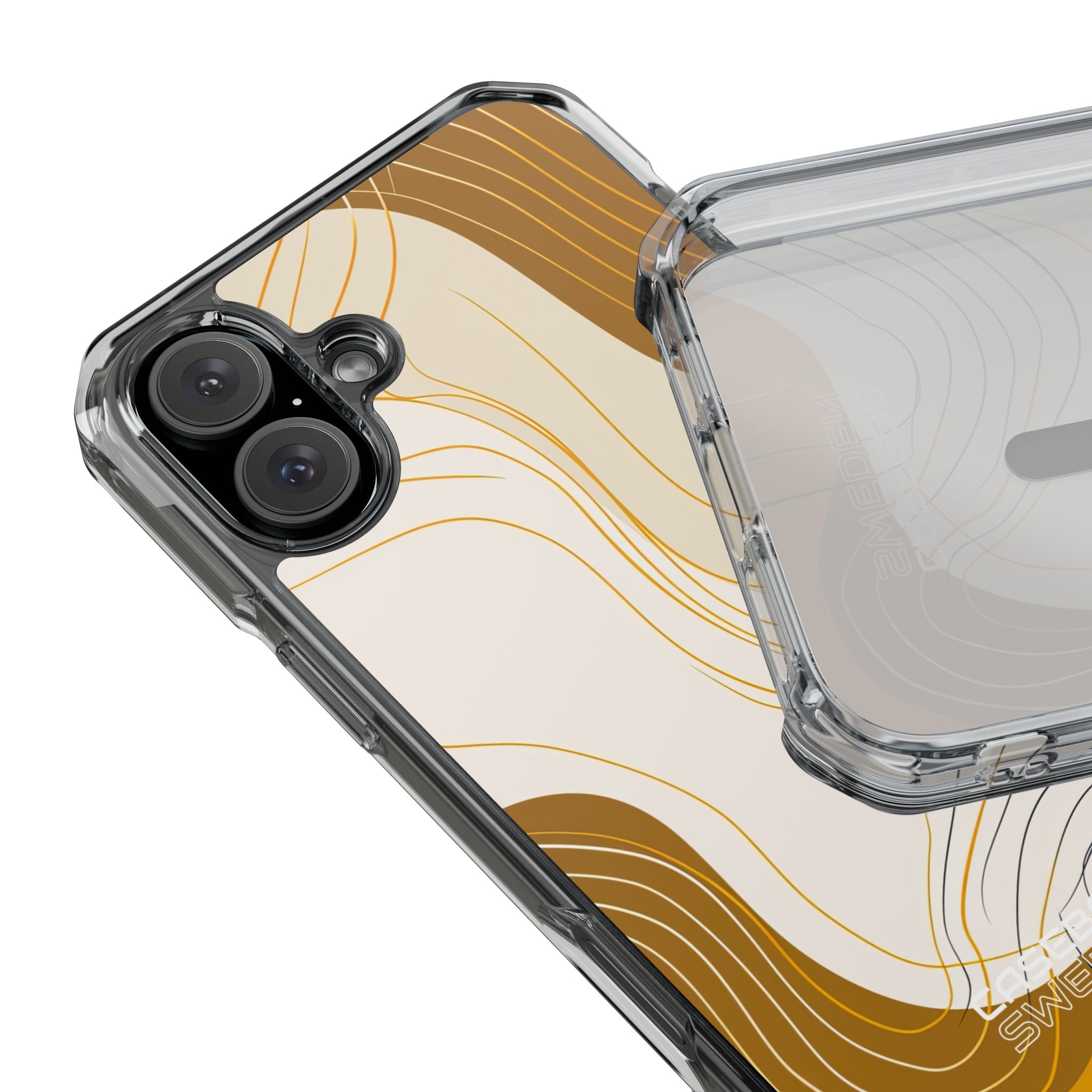 Golden Flow Lines iPhone 16 - Impact Clear+