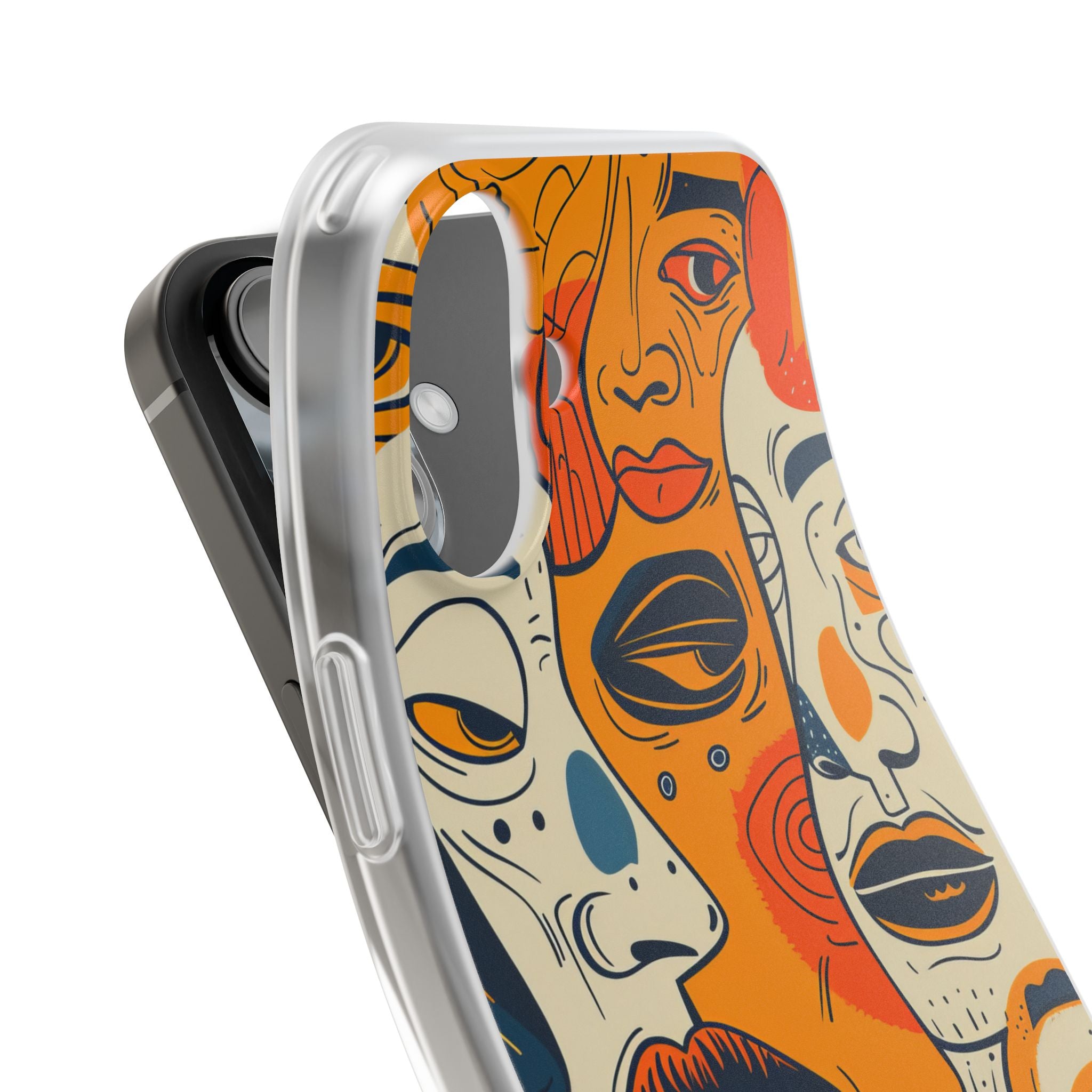Tangled Faces Sunset iPhone 16 Plus Case - Soft