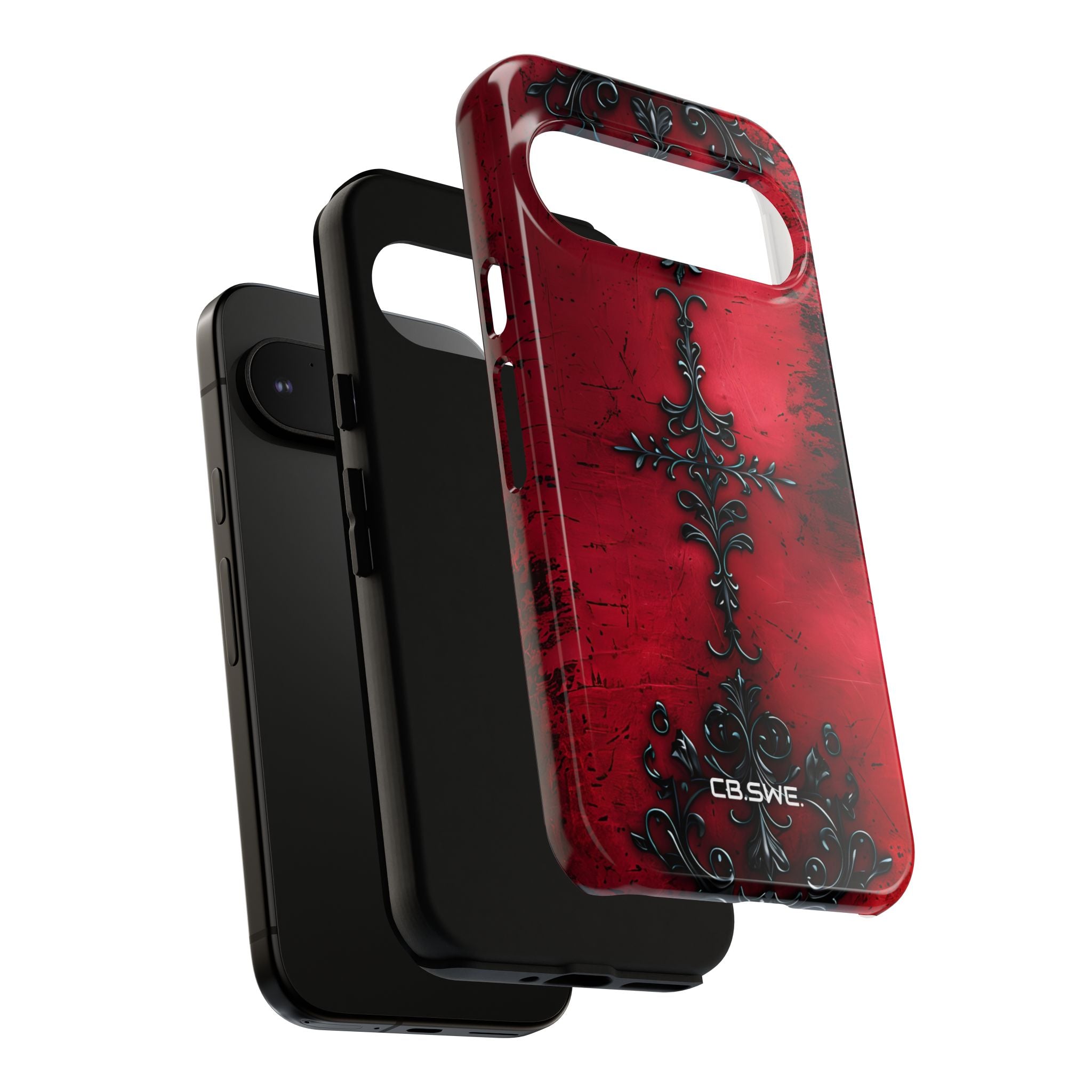 Crimson Gothic Intricate Black Frame Google Pixel 9 - Tough