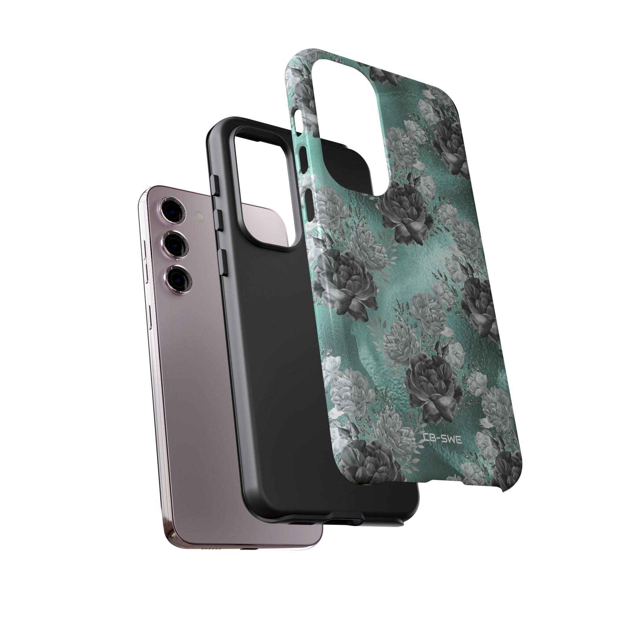 Teal Floral Elegance - Samsung Case