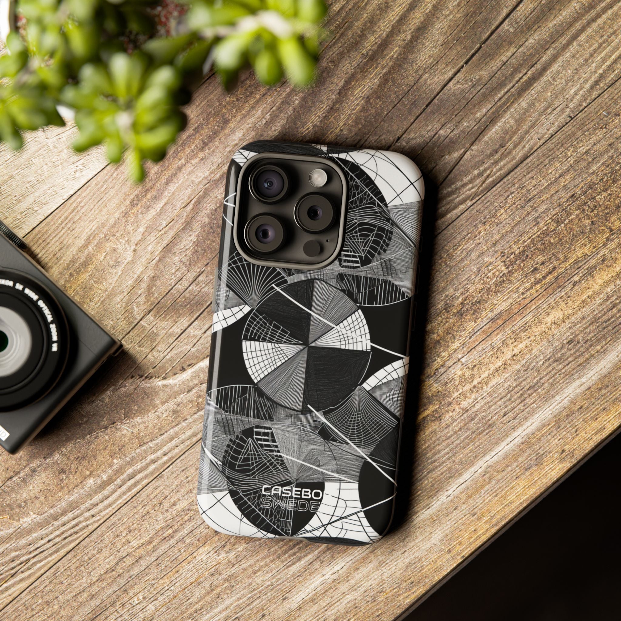 Labirinto a cerchi monocromatico iPhone 15 - Tough