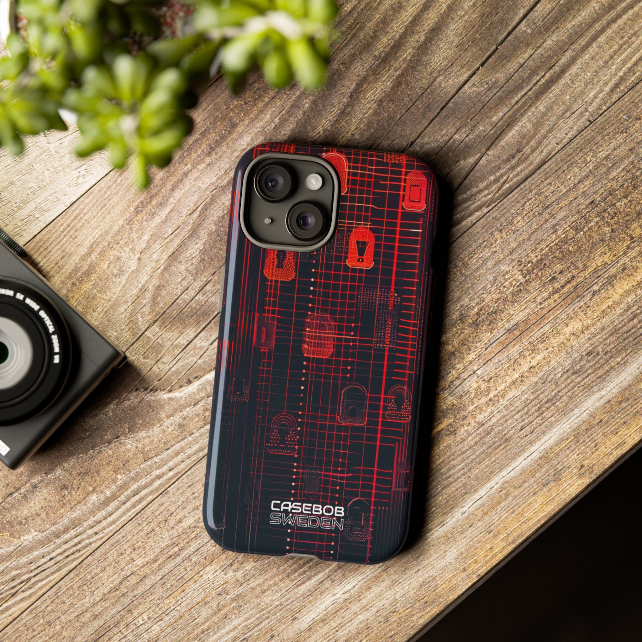 Cyber Locks Grid iPhone 15 - Tough