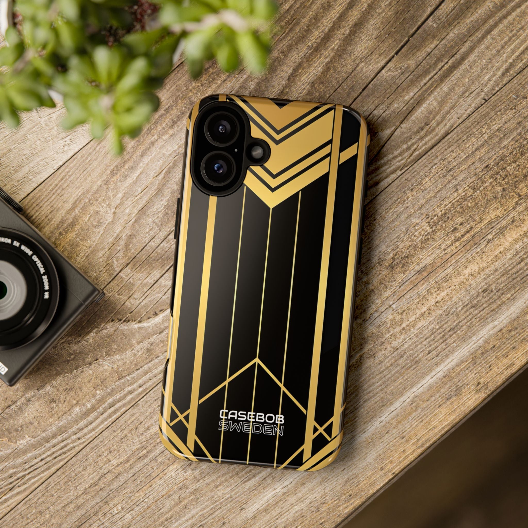 Golden Geometric Symphony iPhone 16 - Tough