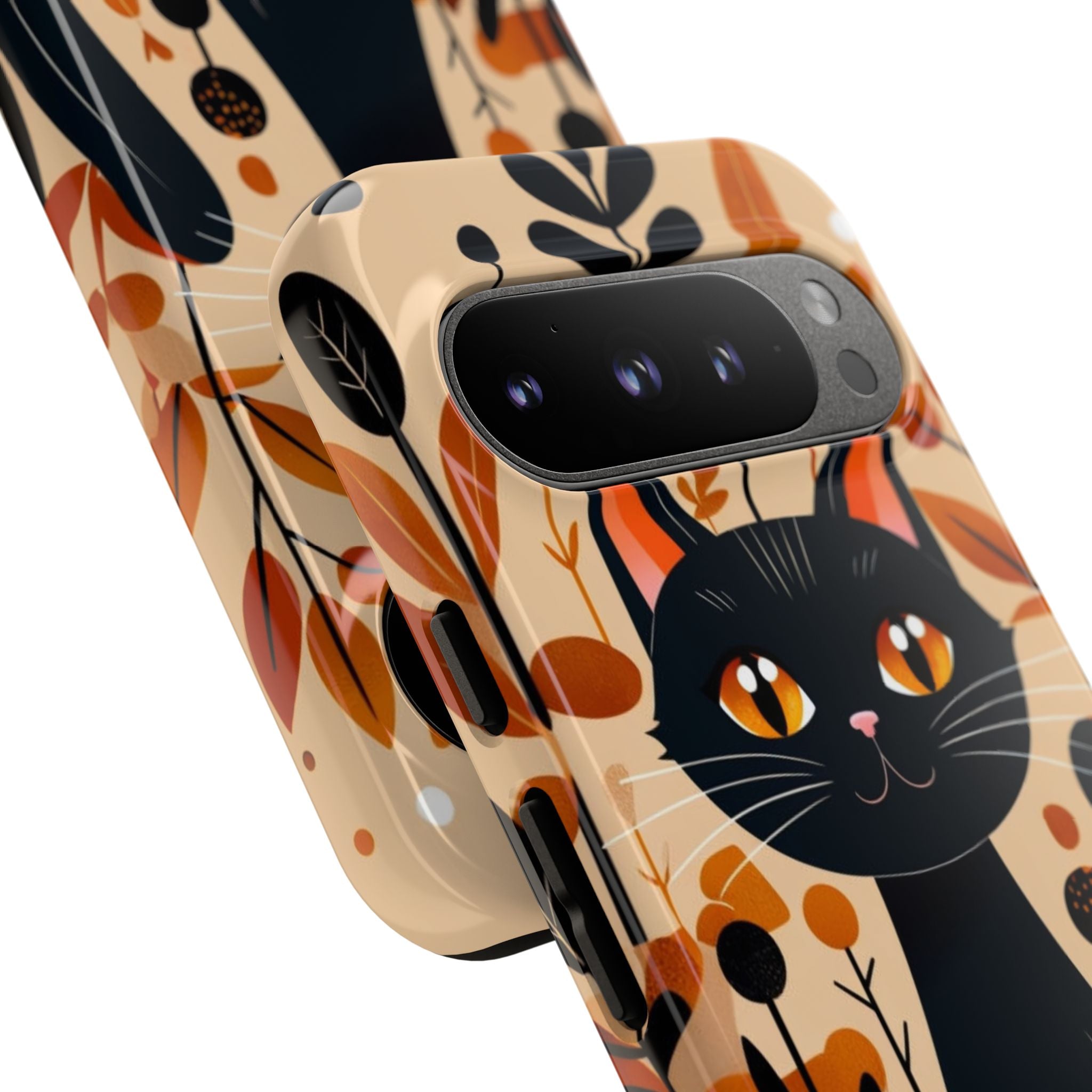 Black Cat Glow Google Pixel 9 Pro Case - Tough